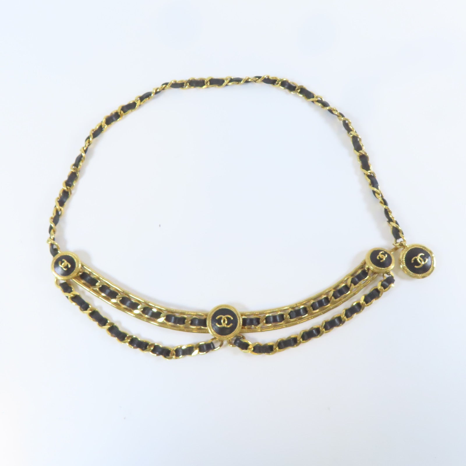 CHANEL 金屬Chain Belt腰帶金色/黑色