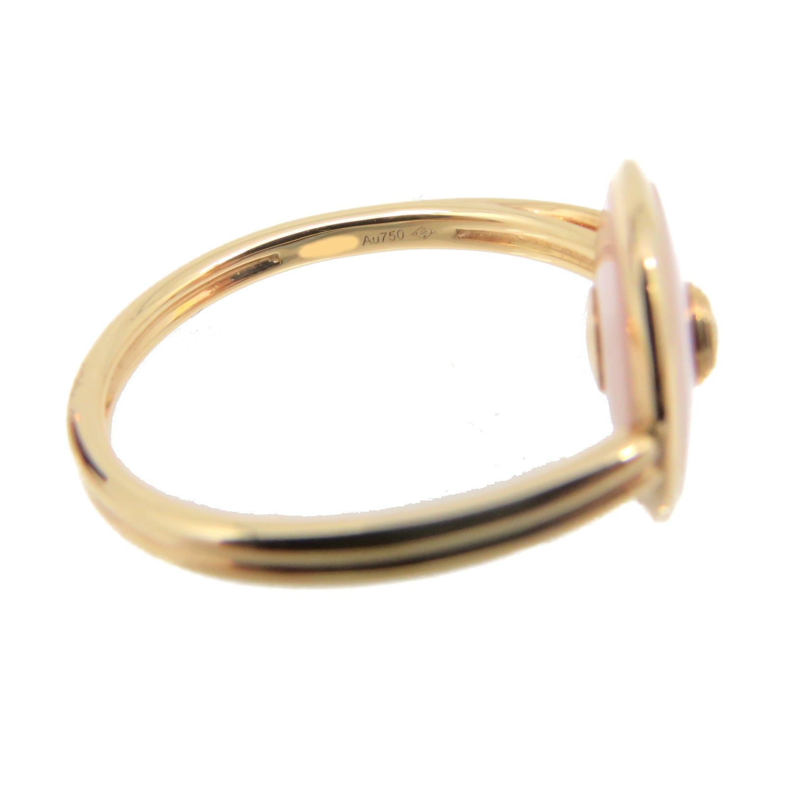 CARTIER 【激減優惠】18K玫瑰金/Amulette de Cartier Ring粉紅色蛋白石/鑽石戒指US#6/Cartier#52