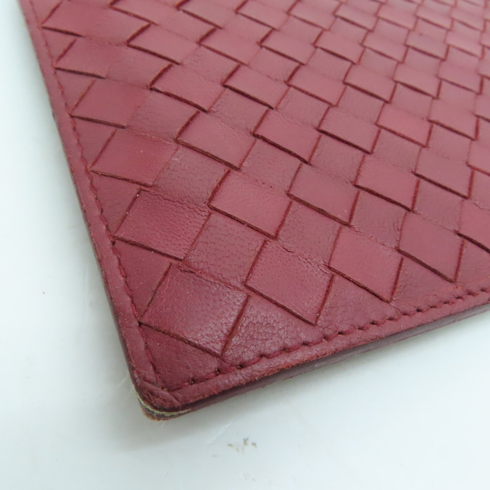 BOTTEGA VENETA 牛皮皮革Clutch金扣長錢包紅色