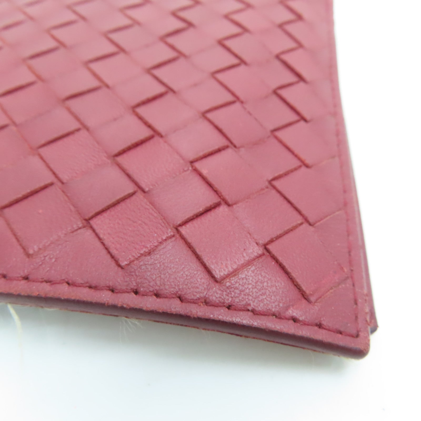 BOTTEGA VENETA 牛皮皮革Clutch金扣長錢包紅色
