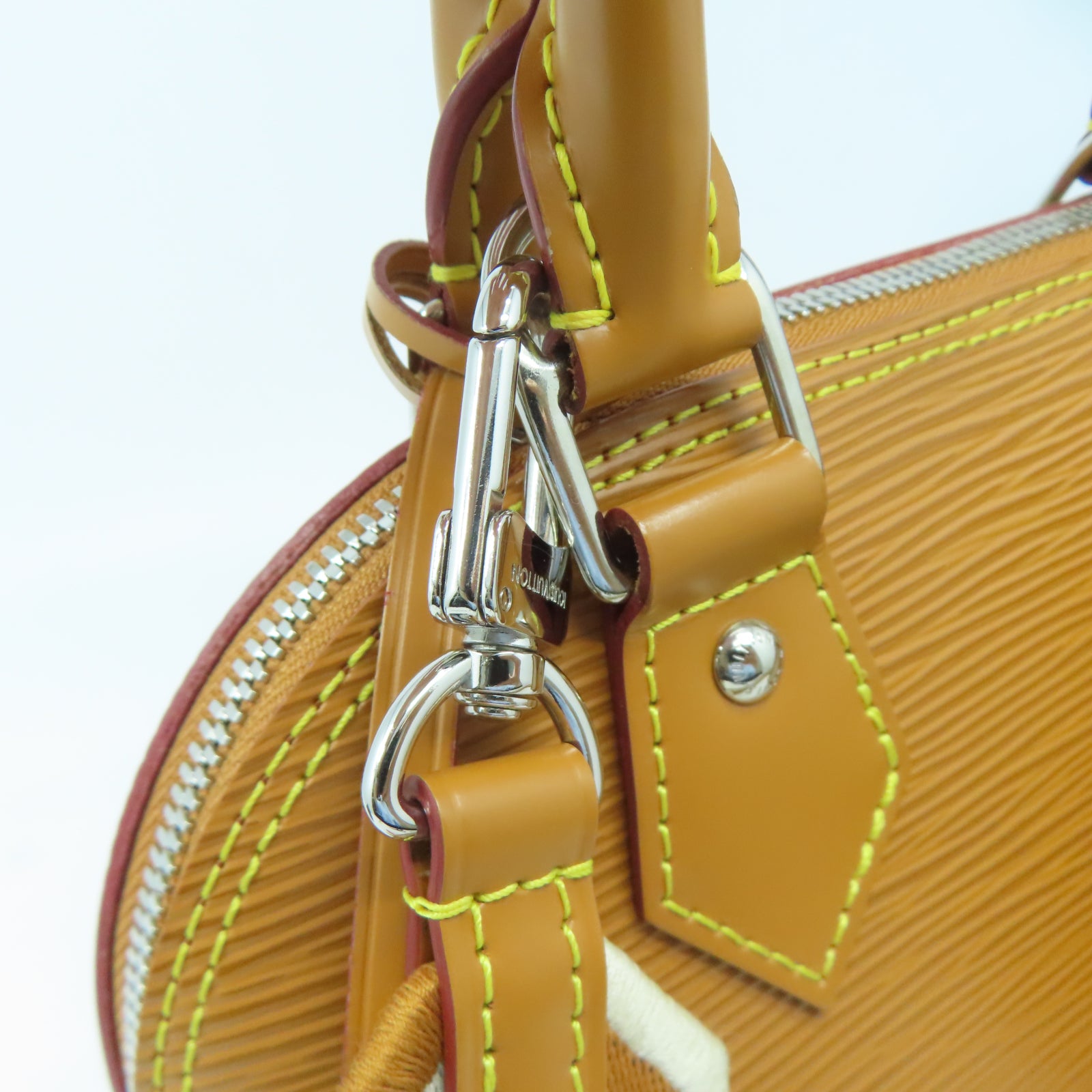 LOUIS VUITTON Epi皮革Alma BB銀扣手挽肩背兩用袋棕色