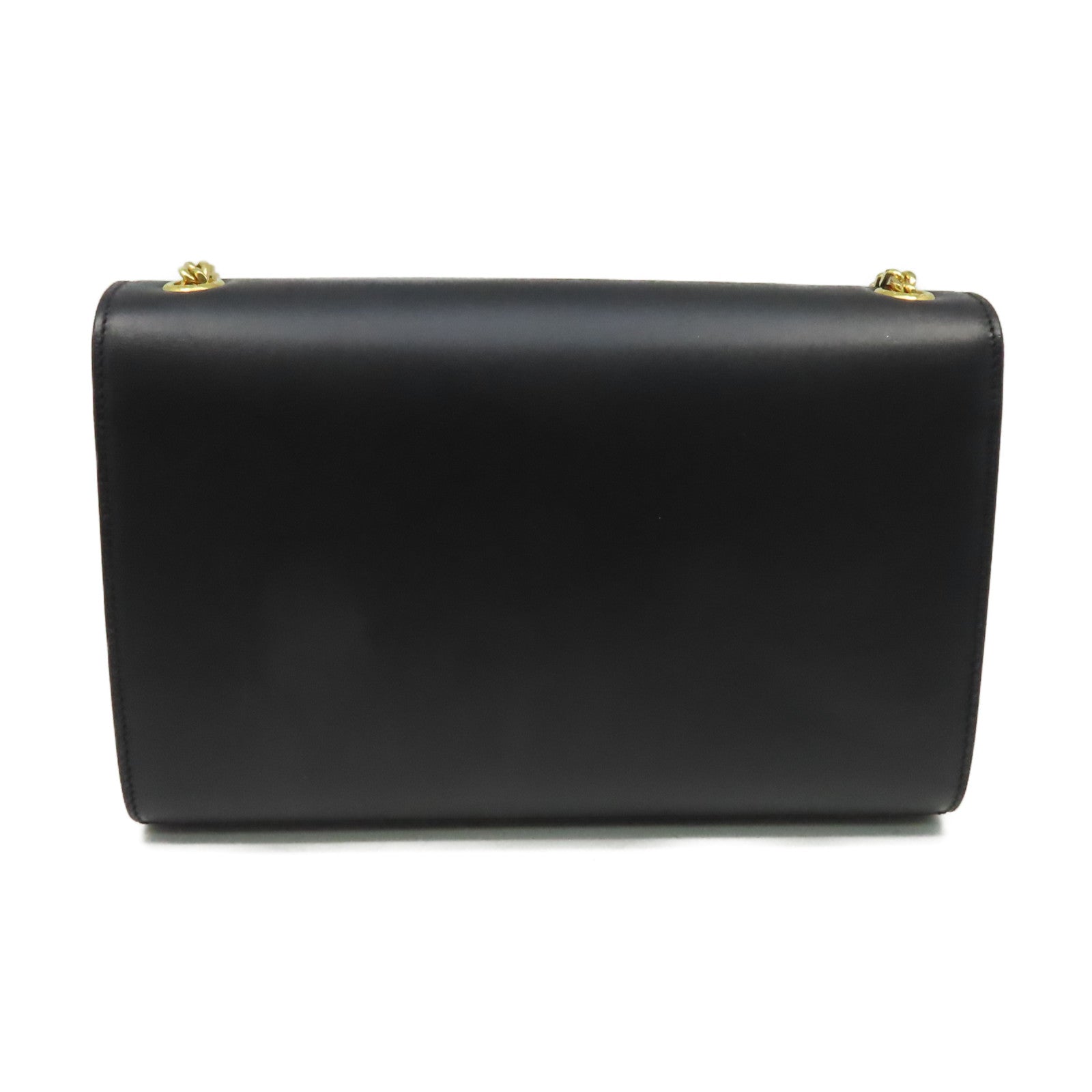 YVES SAINT LAURENT 牛皮皮革Kate Medium Chain Shoulder Bag金扣鏈帶肩背袋黑色