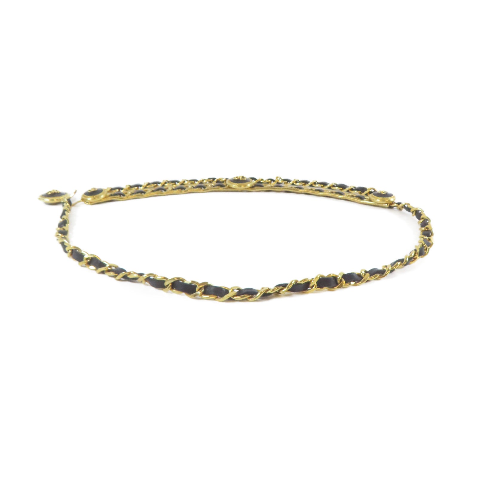 CHANEL 金屬Chain Belt腰帶金色/黑色