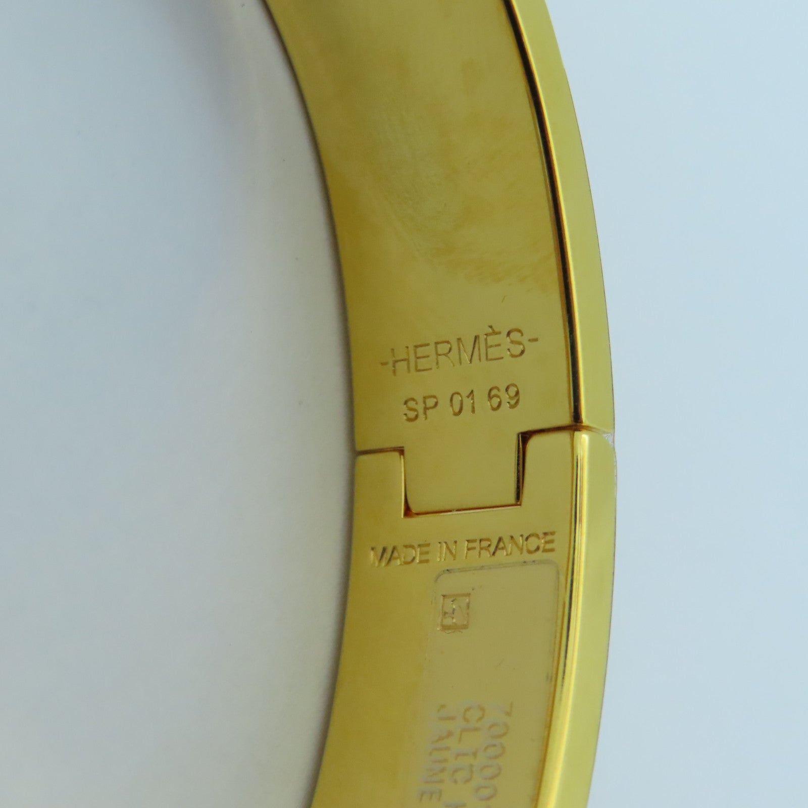 HERMES 金屬Clic H金扣手鐲Lime檸檬黃色
