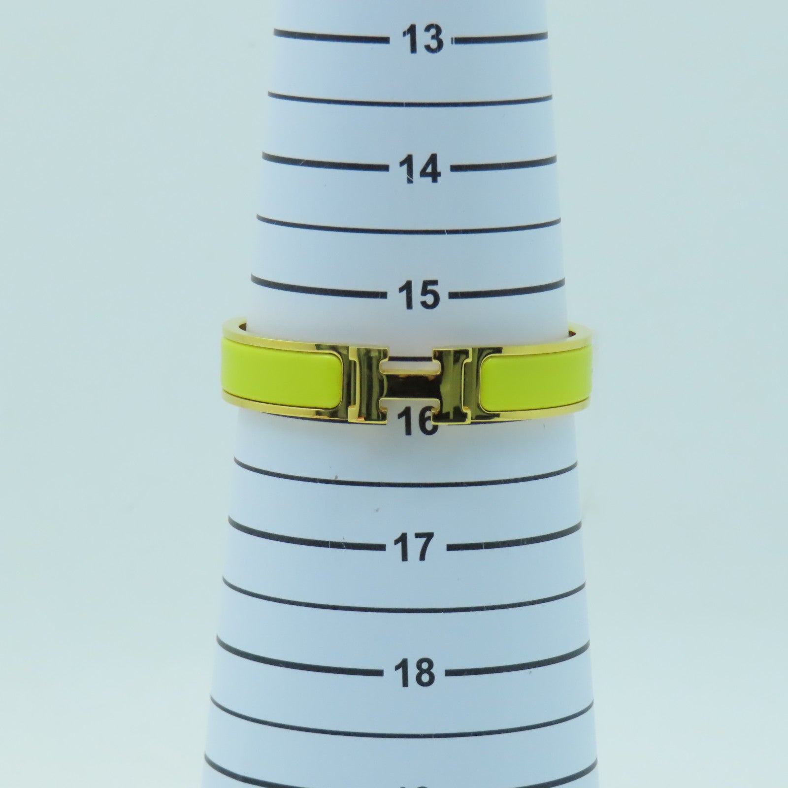 HERMES 金屬Clic H金扣手鐲Lime檸檬黃色
