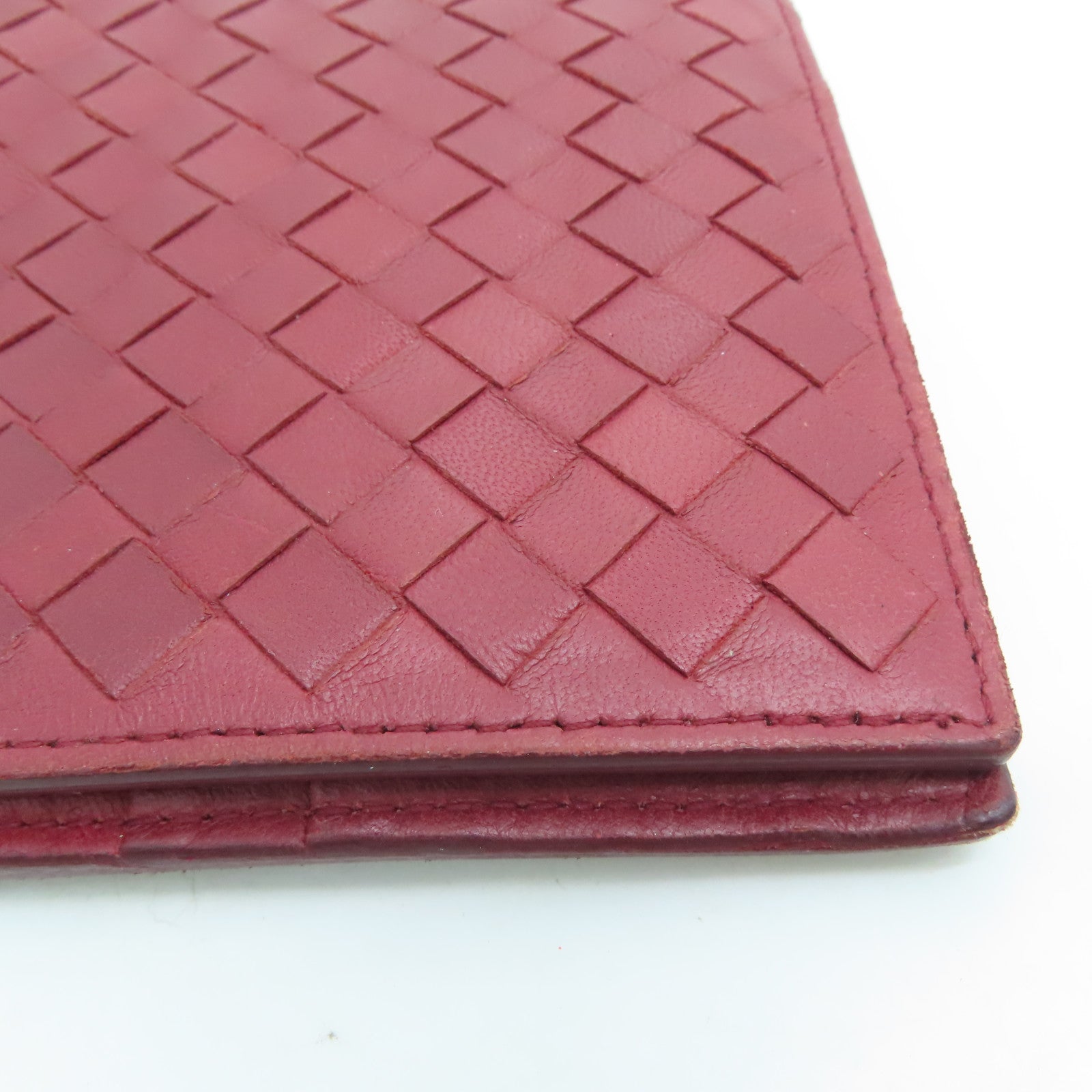 BOTTEGA VENETA 牛皮皮革Clutch金扣長錢包紅色