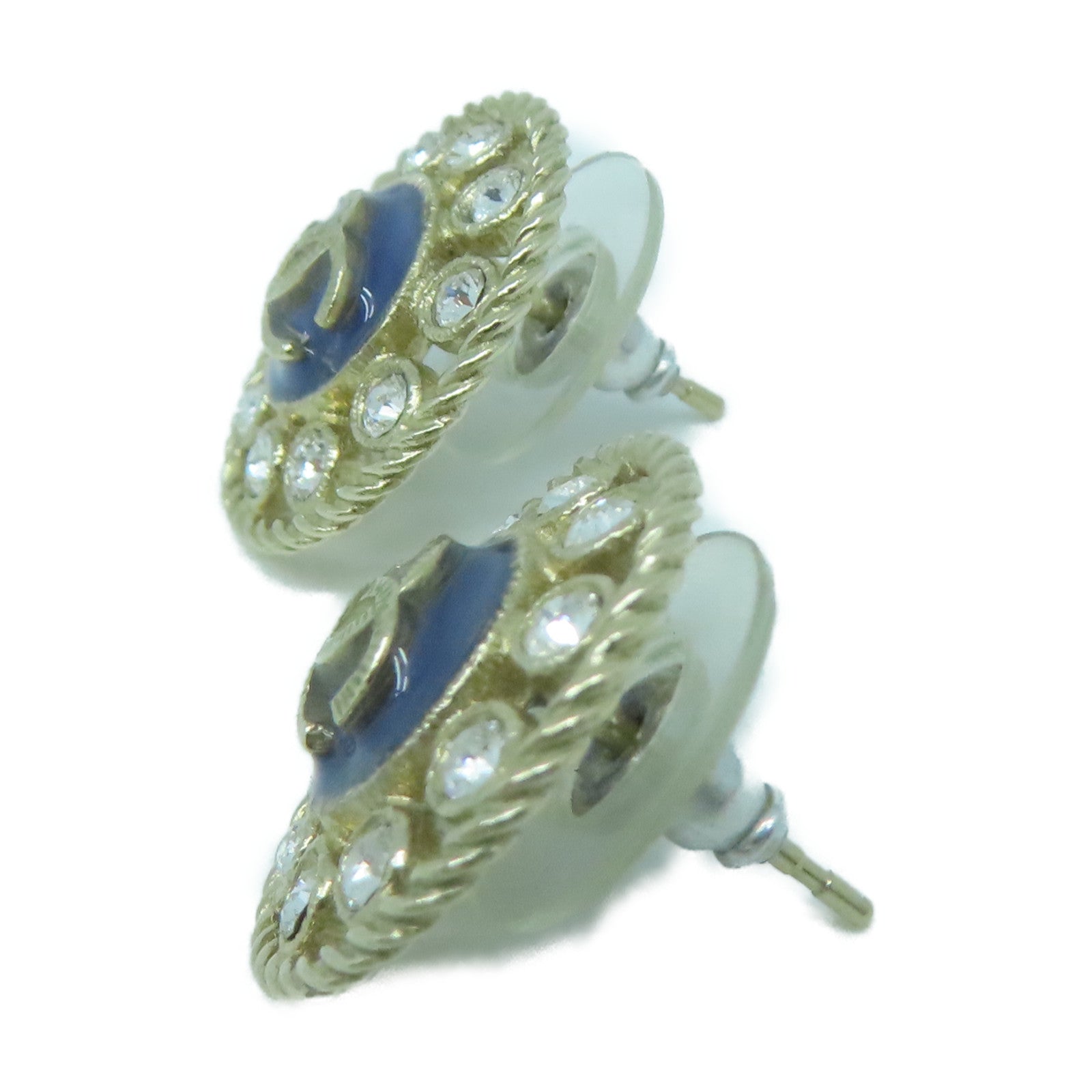 CHANEL 金屬Earrings耳環金色/藍色