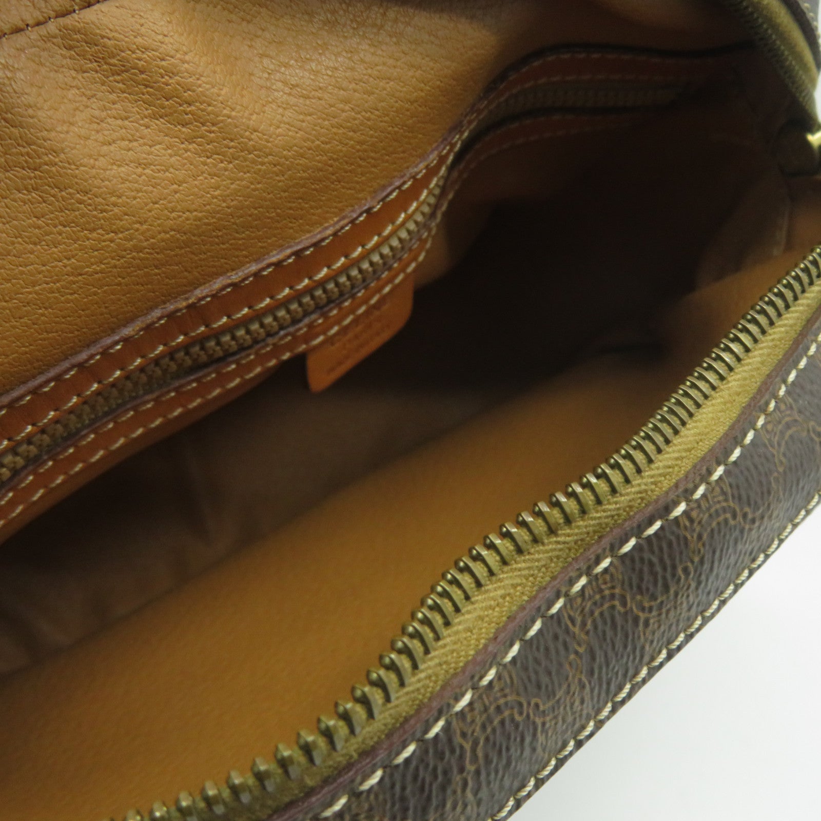 CELINE 塗層帆布Shoulder Bag金扣肩背袋啡色
