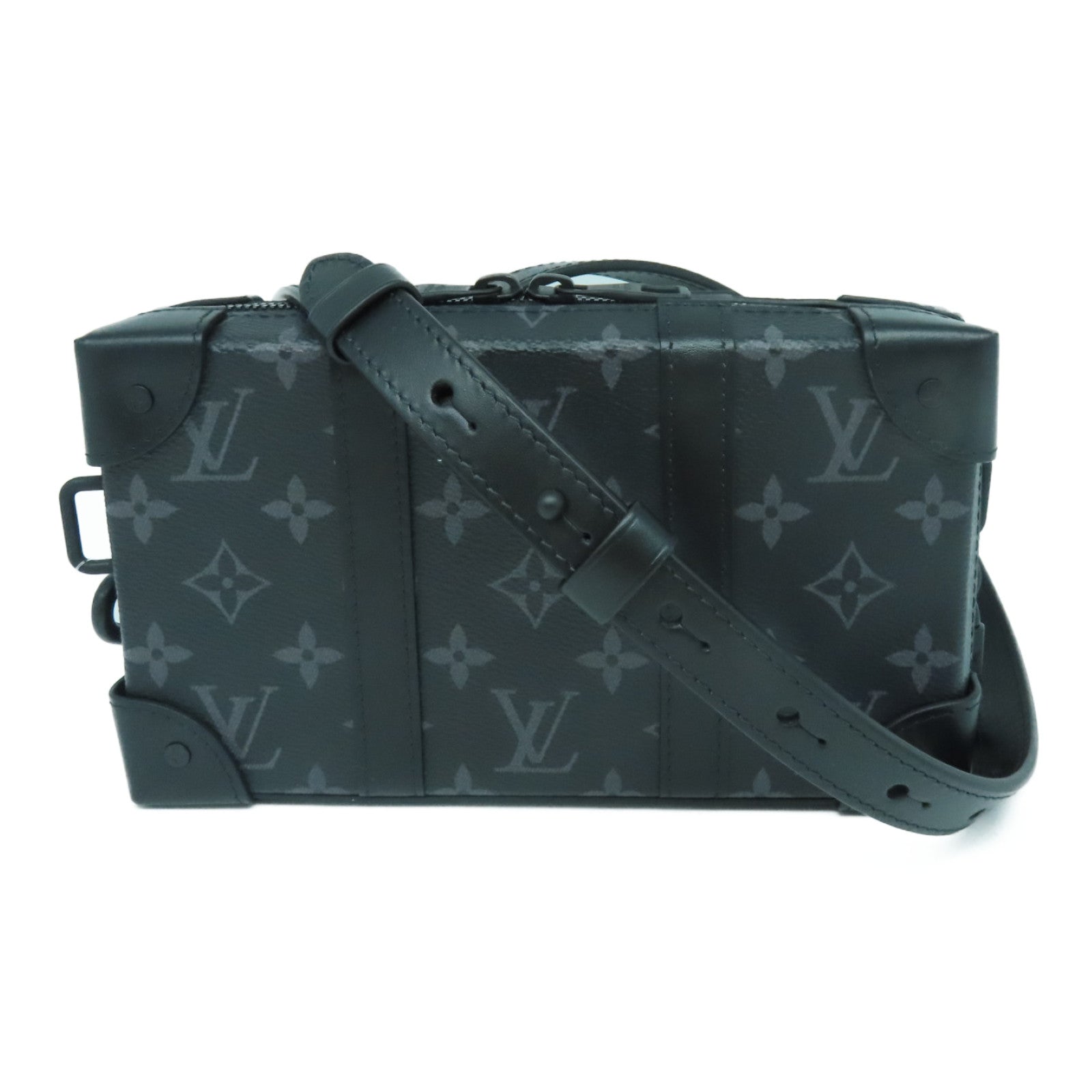 LOUIS VUITTON Monogram Eclipse Soft Trunk Shoulder Bag Black