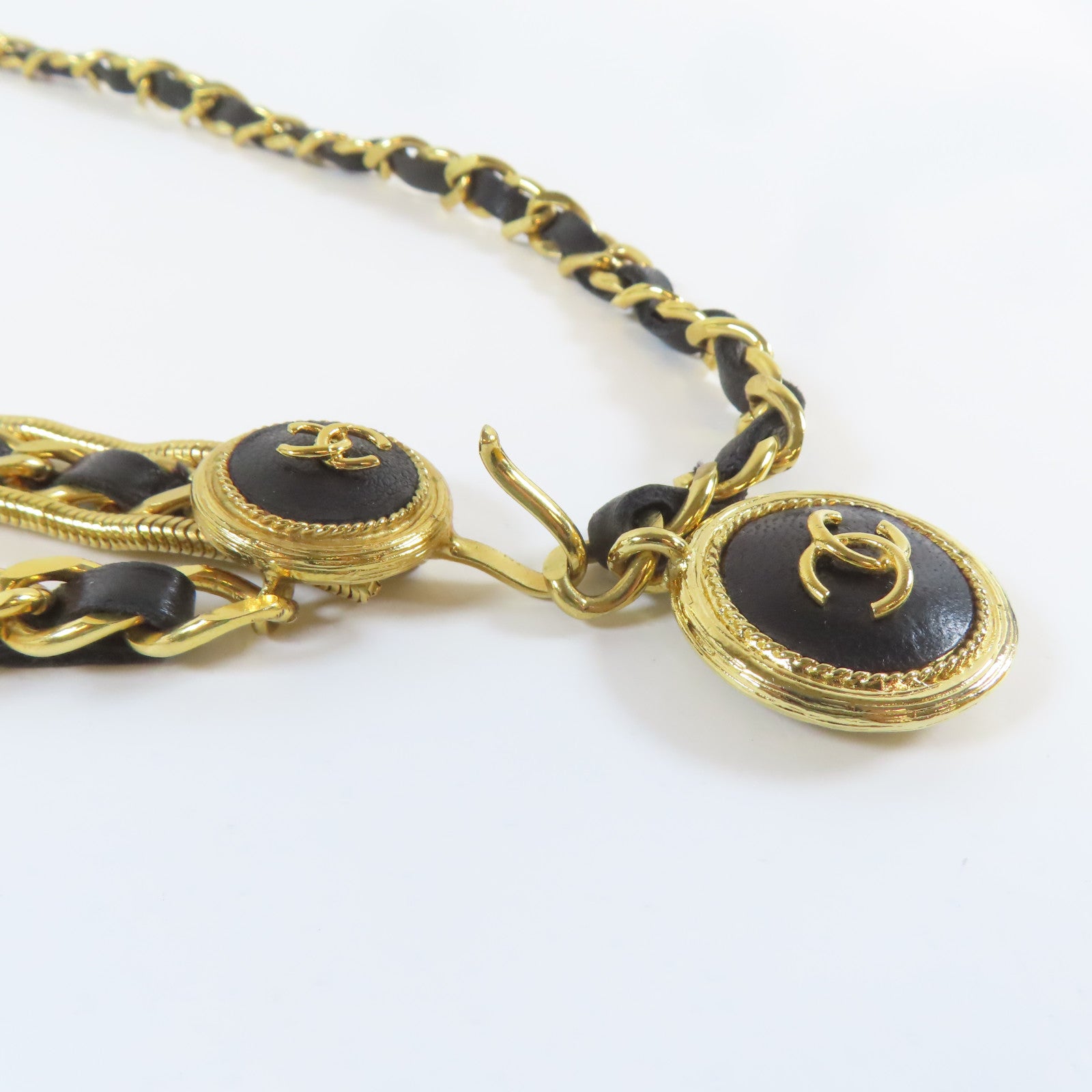 CHANEL 金屬Chain Belt腰帶金色/黑色