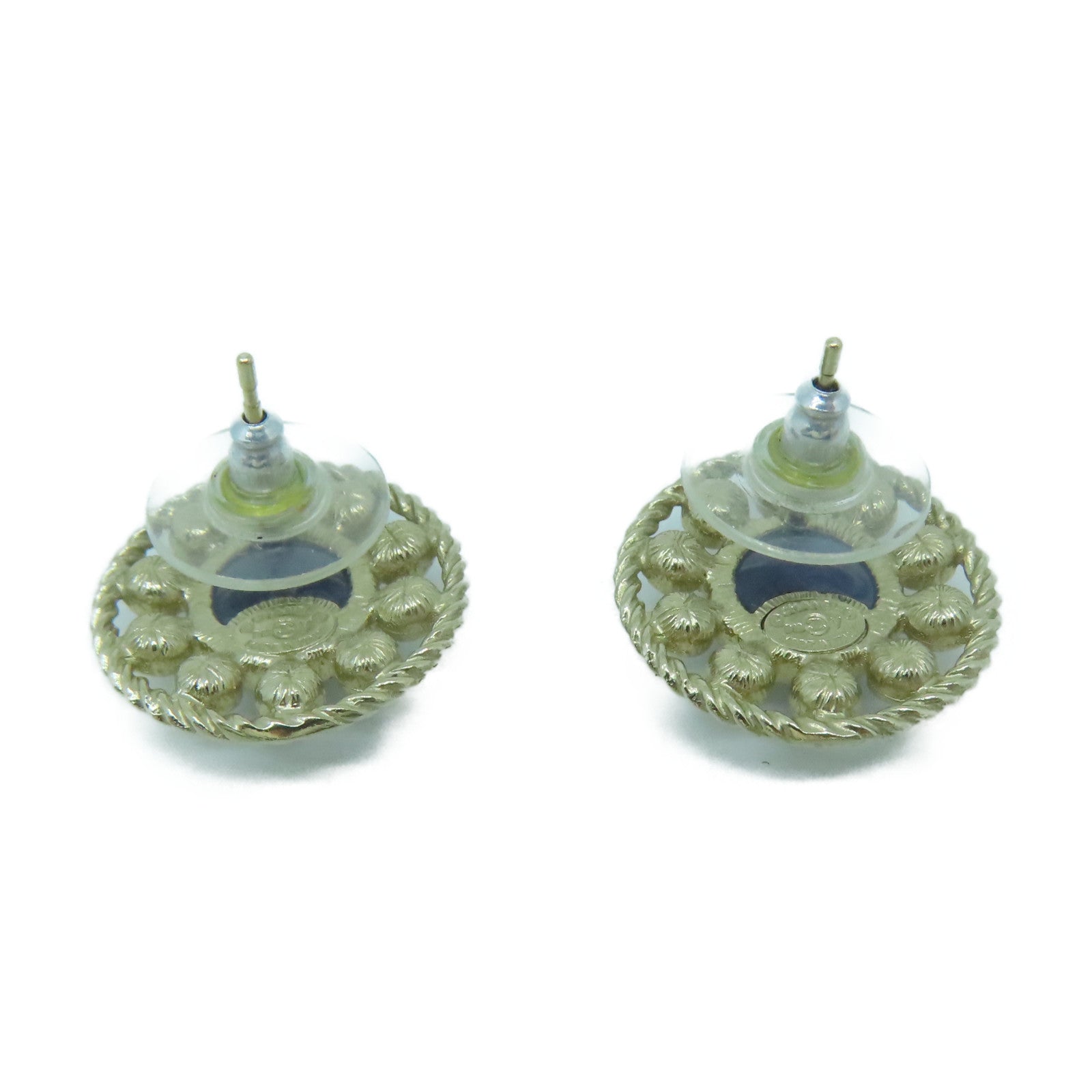 CHANEL 金屬Earrings耳環金色/藍色