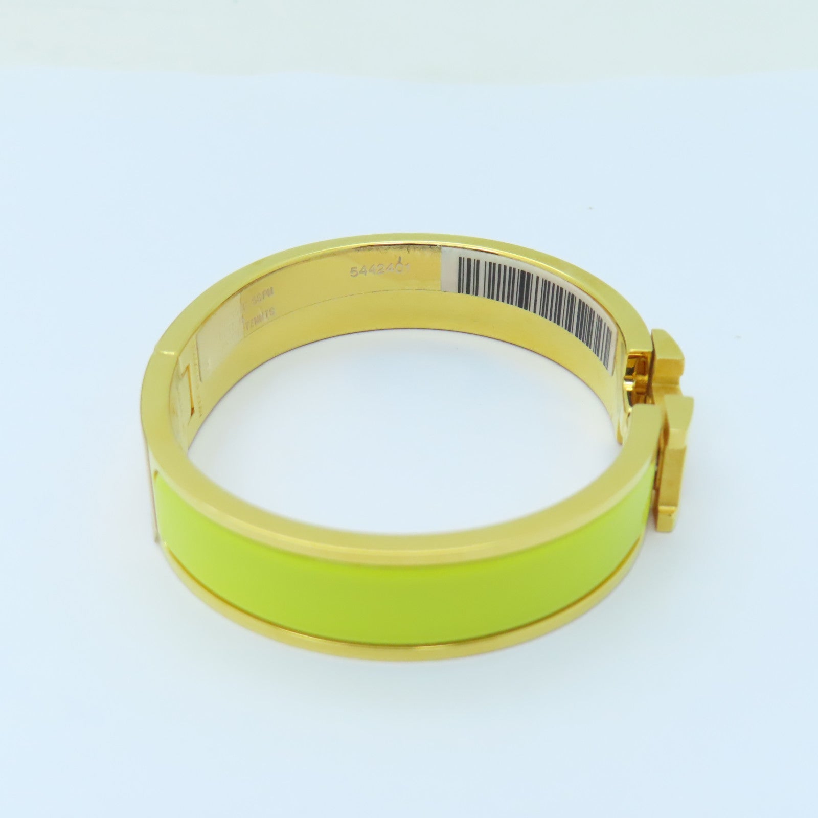 HERMES 金屬Clic H金扣手鐲Lime檸檬黃色