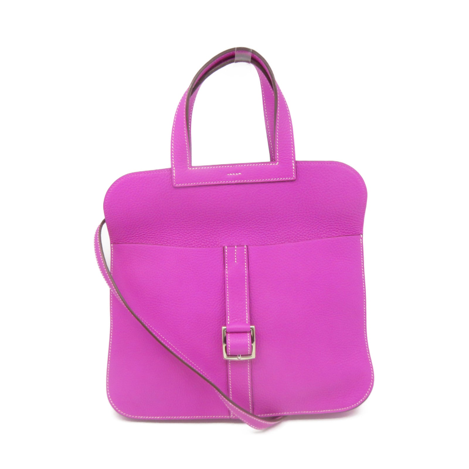 HERMES Clemence皮革Halzan 31 2way Shoulder Bag手挽肩背两用袋9I紫色