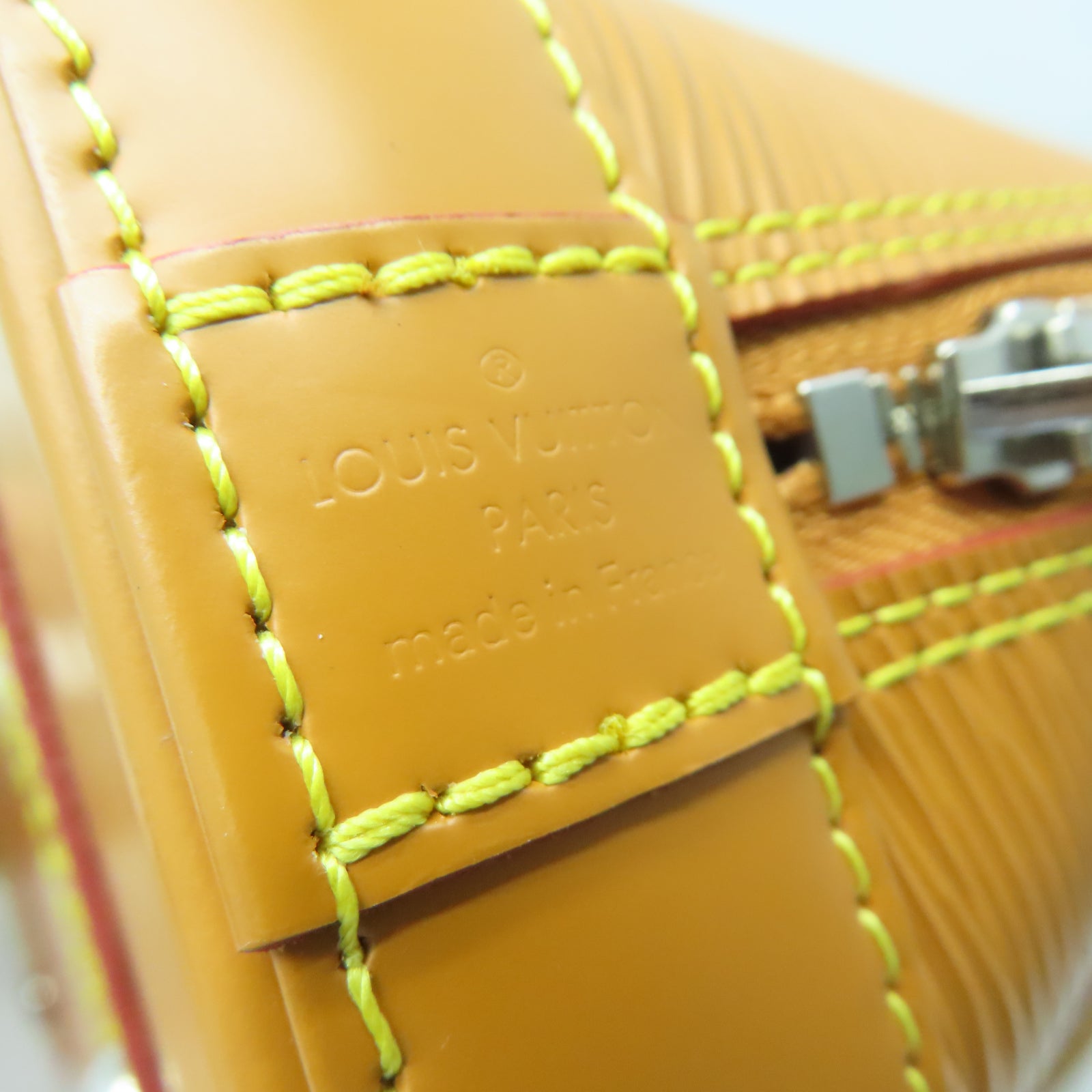 LOUIS VUITTON Epi皮革Alma BB銀扣手挽肩背兩用袋棕色