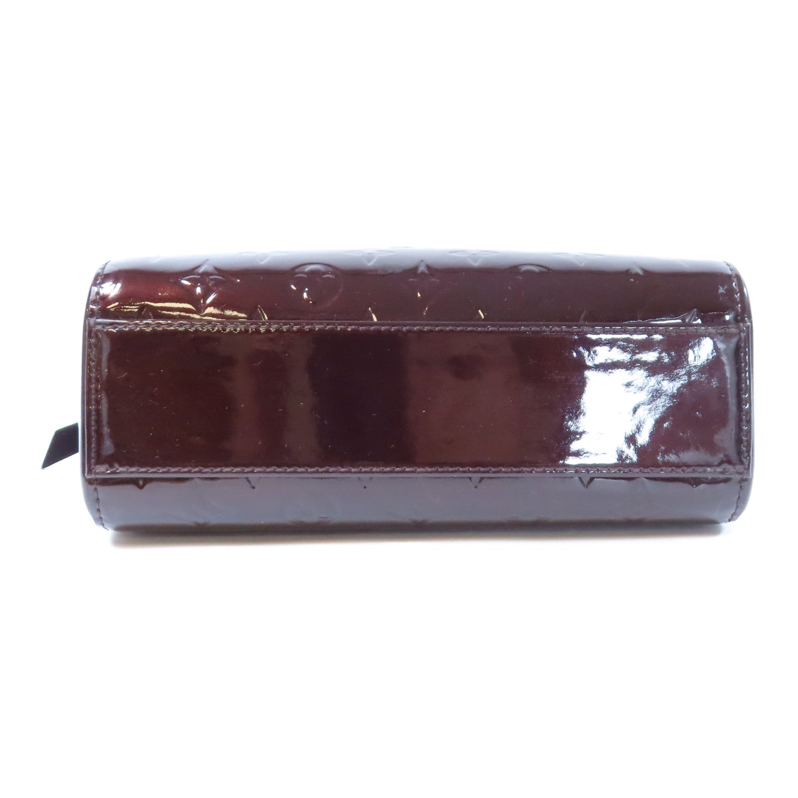 LOUIS VUITTON Monogram Vernis Alma PM金扣手挽袋酒紅色
