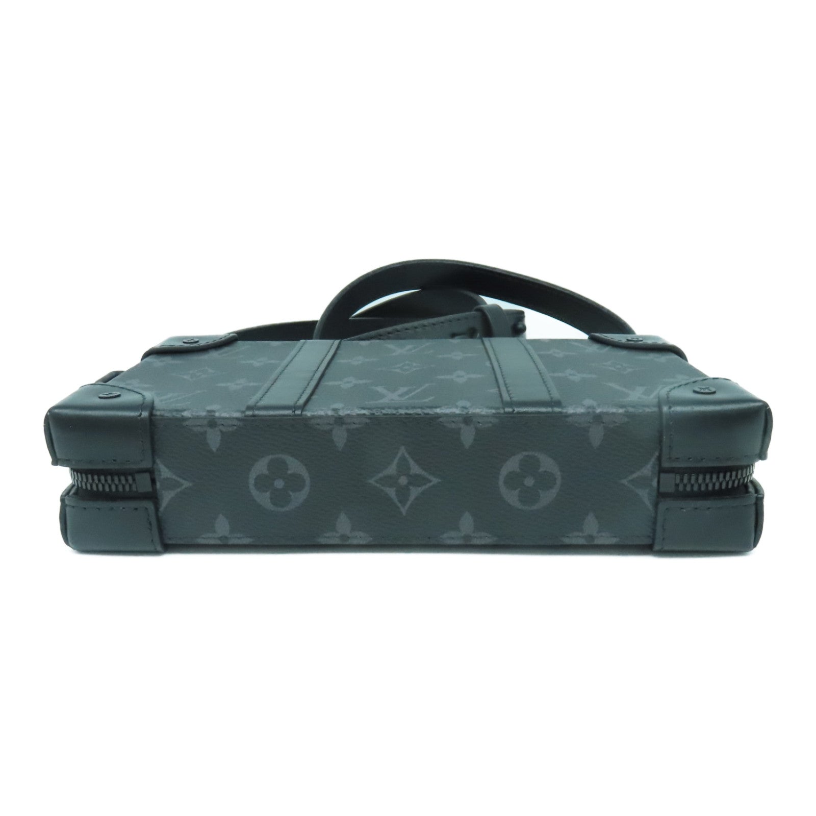 LOUIS VUITTON Monogram Eclipse Soft Trunk Shoulder Bag Black