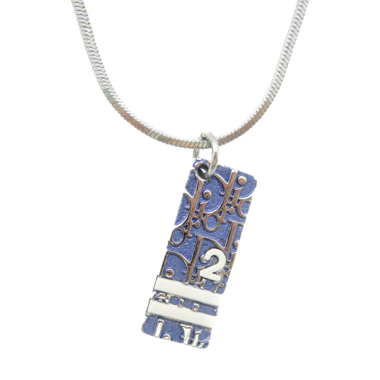 Dior 金屬Necklace項鏈藍色/銀色