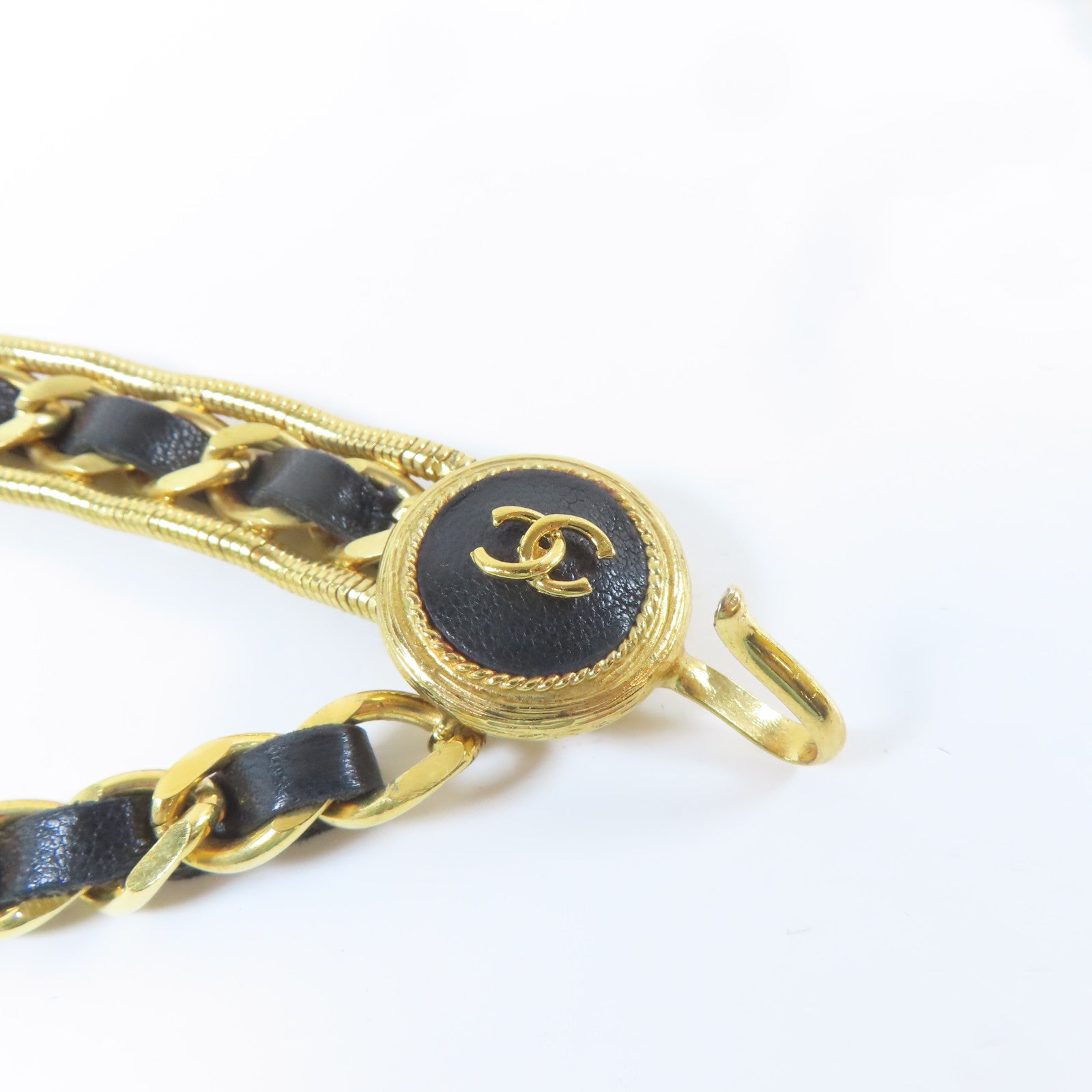 CHANEL 金屬Chain Belt腰帶金色/黑色