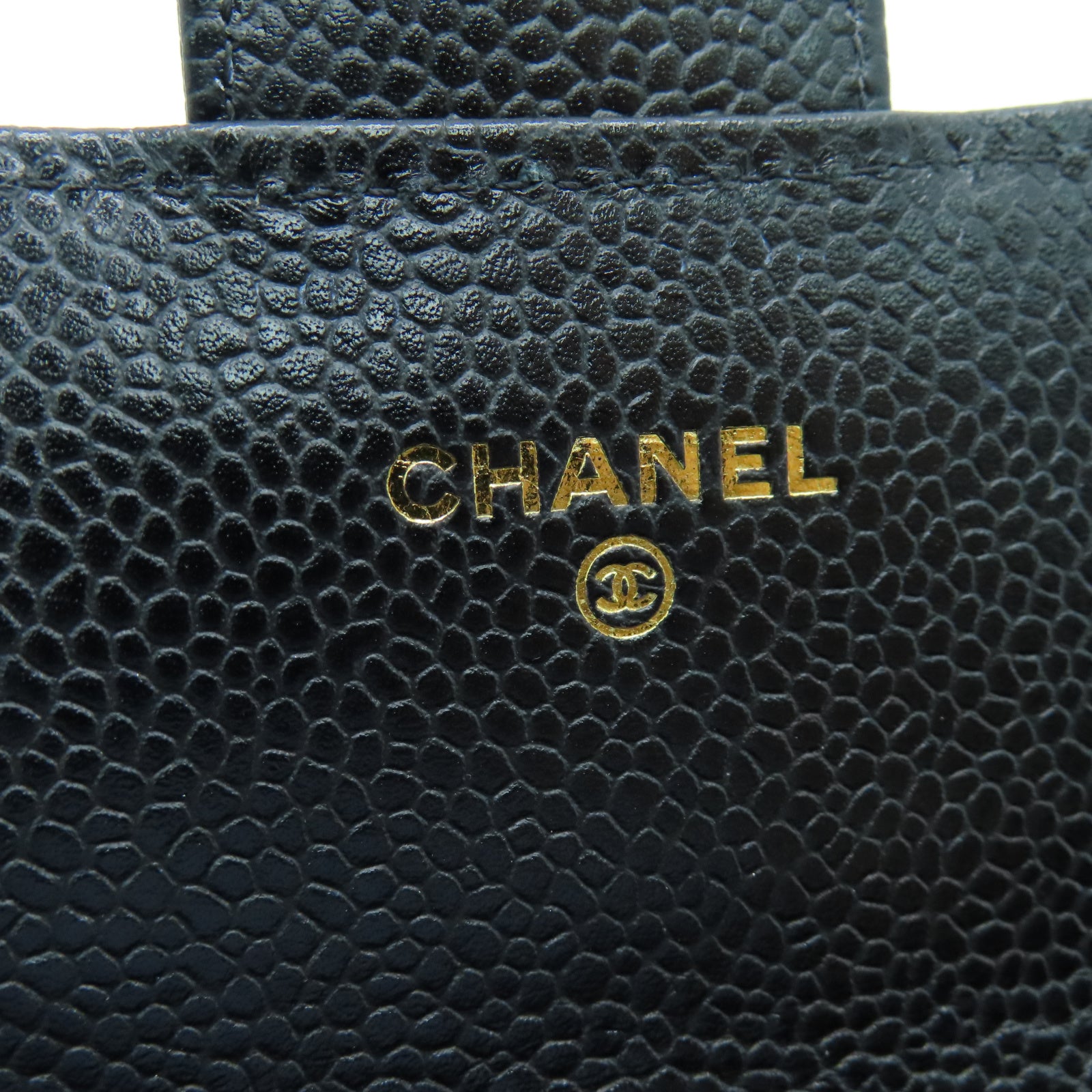 CHANEL 菱格Caviar皮革Wallet銀扣長錢包黑色