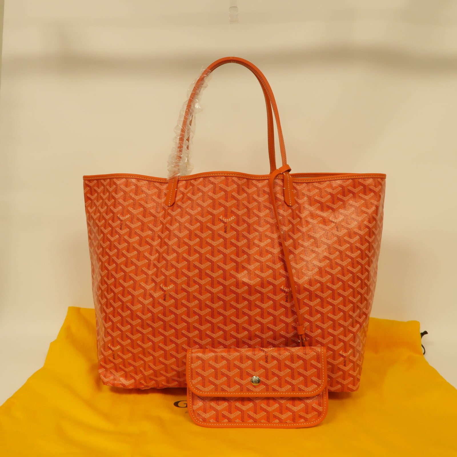 GOYARD 塗層帆布Tote Bag銀扣肩背袋橙色