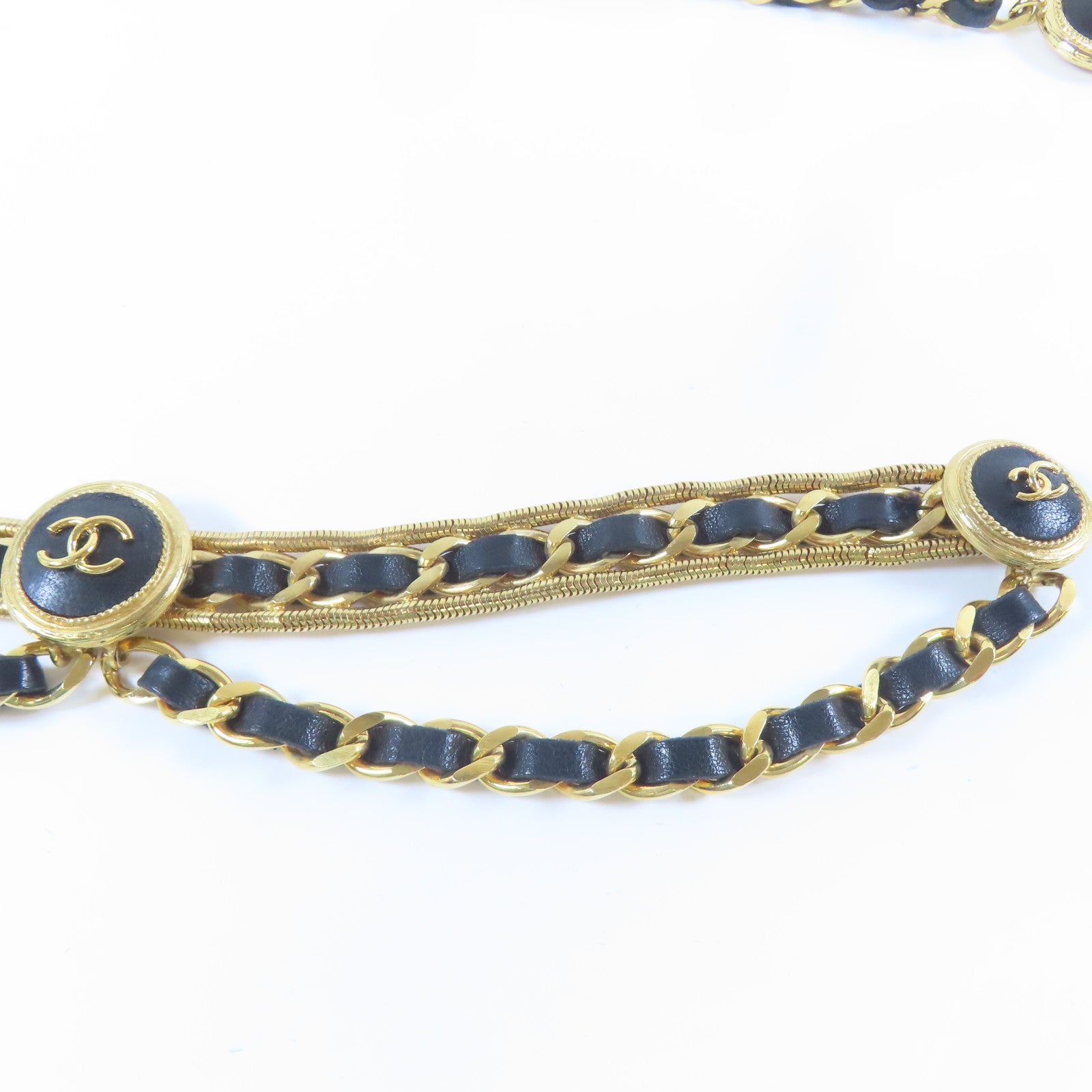 CHANEL 金屬Chain Belt腰帶金色/黑色