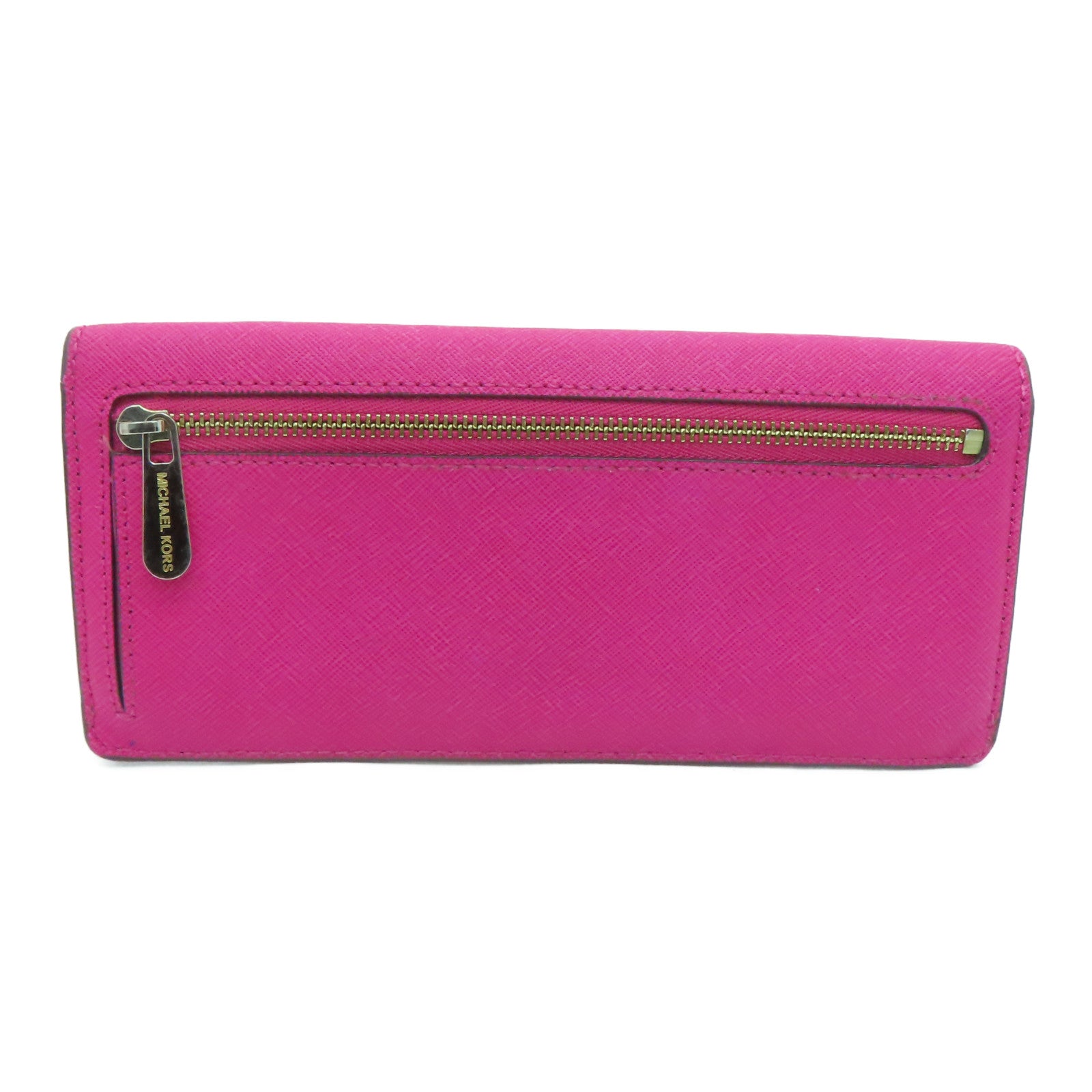 Michael Kors Cowhide Leather Long Walletc Gold Buckle Long Wallet Pink