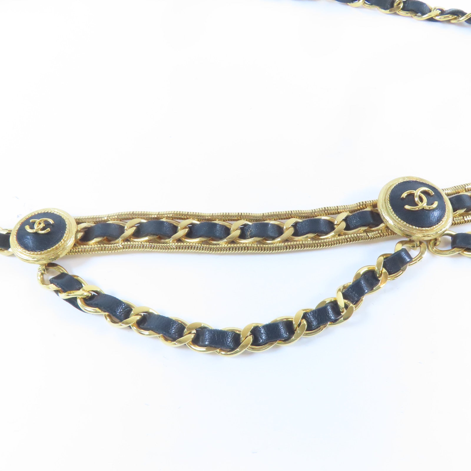 CHANEL 金屬Chain Belt腰帶金色/黑色