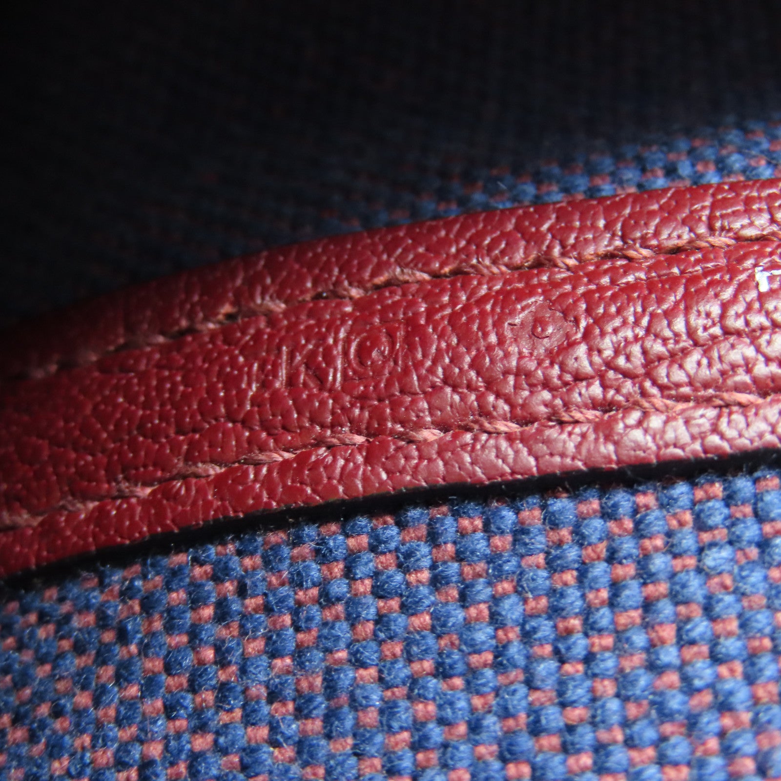 HERMES Toile H帆布Garden Party PM银扣手挽袋波尔多酒红