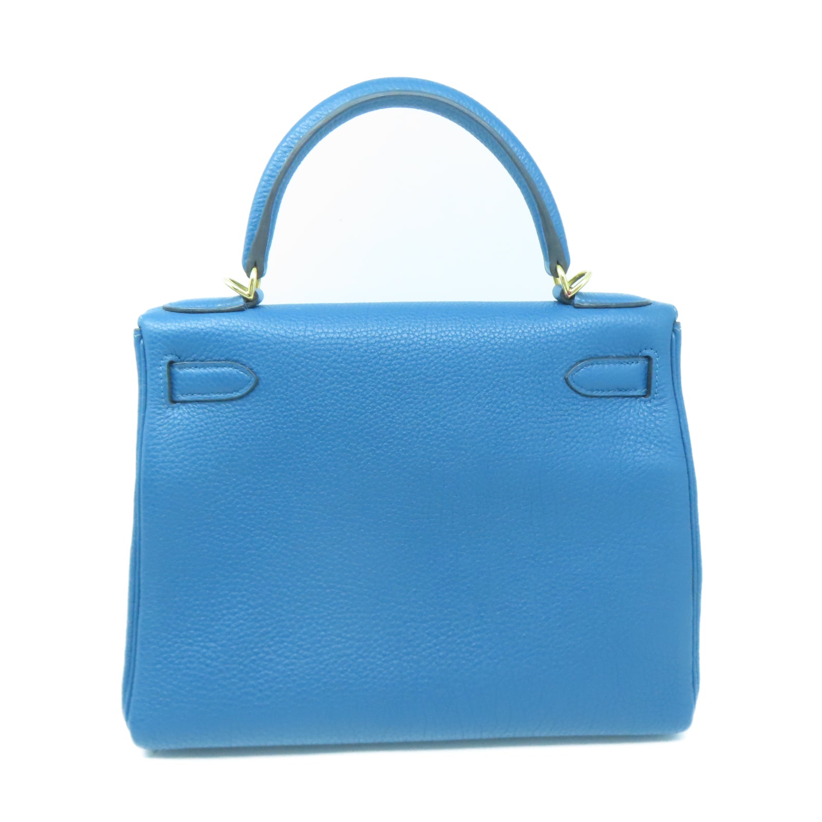 HERMES Togo皮革Kelly 28金扣手挽肩背兩用袋藍色