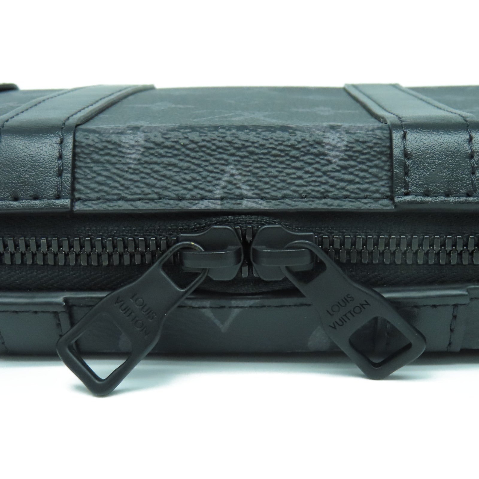 LOUIS VUITTON Monogram Eclipse Soft Trunk Shoulder Bag Black