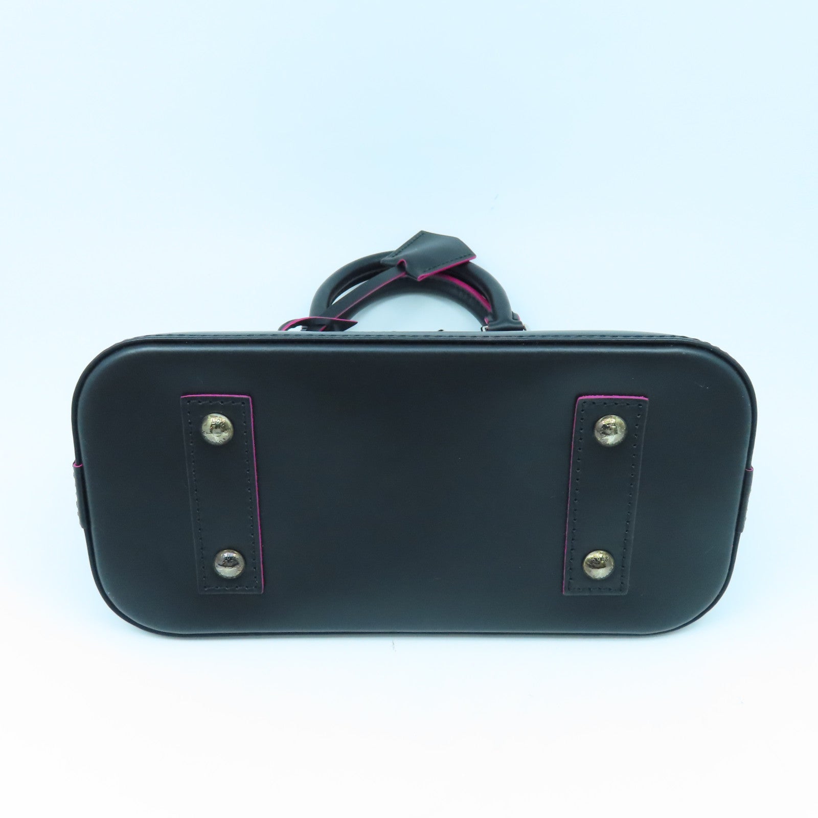 LOUIS VUITTON Epi Alma BB Silver Buckle Handle Shoulder Bag Black/Pink