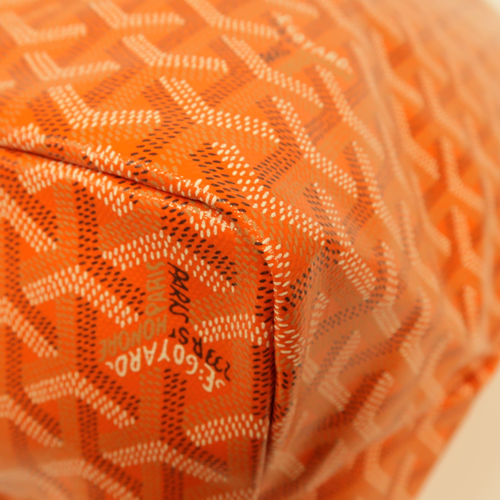 GOYARD 塗層帆布Tote Bag銀扣肩背袋橙色