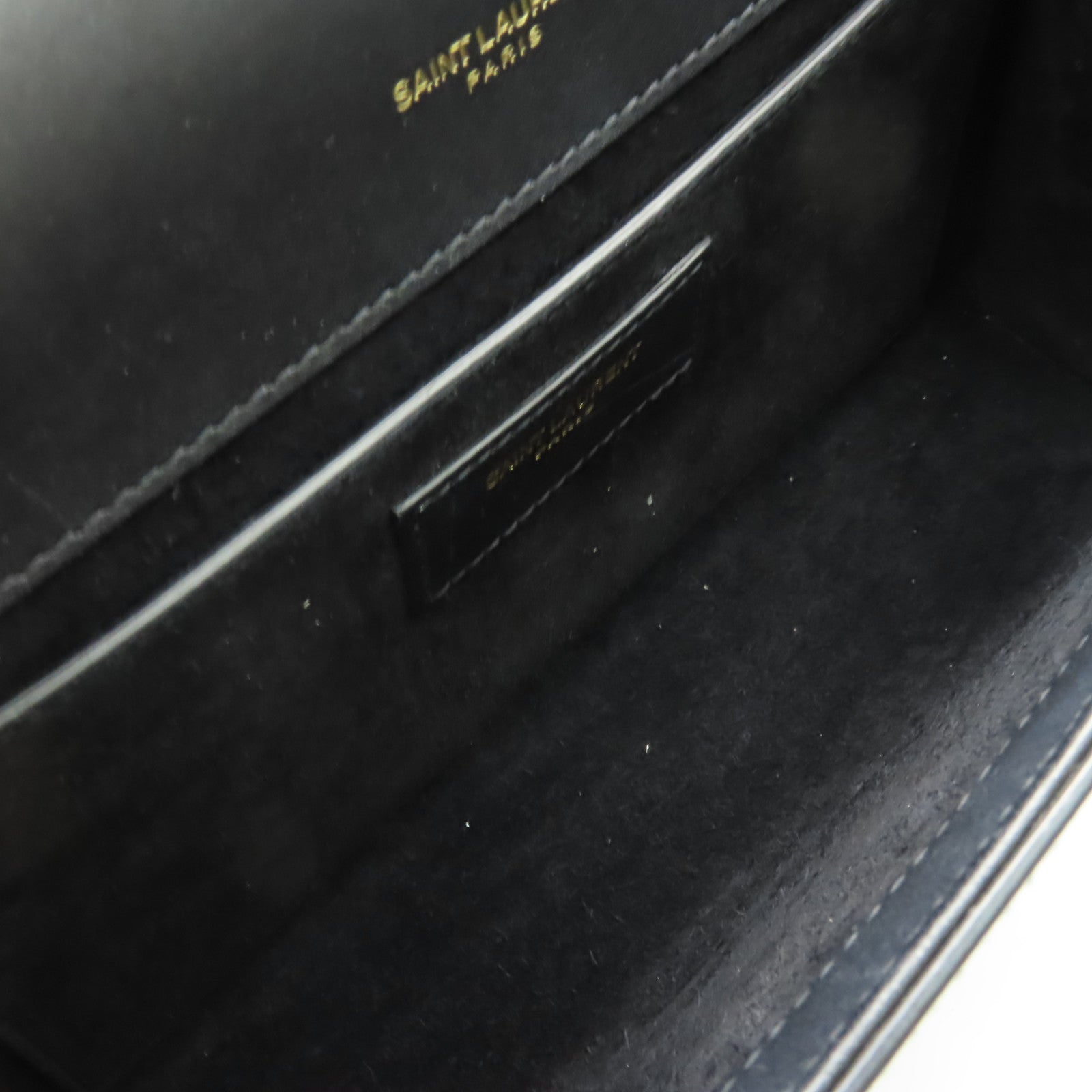YVES SAINT LAURENT 牛皮皮革Kate Medium Chain Shoulder Bag金扣鏈帶肩背袋黑色