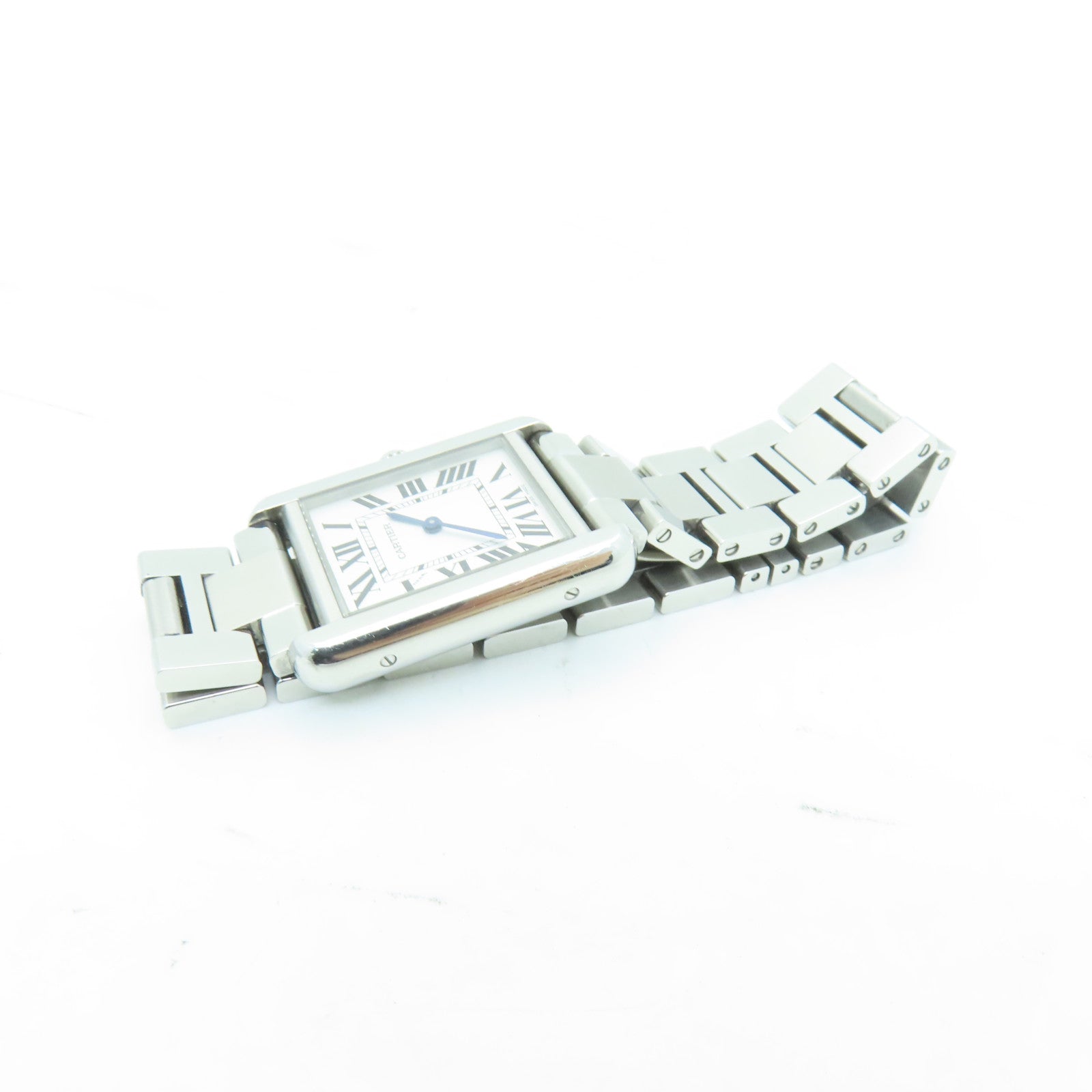 CARTIER Tank Solo Stainless Steel Watch Quartz Movement White