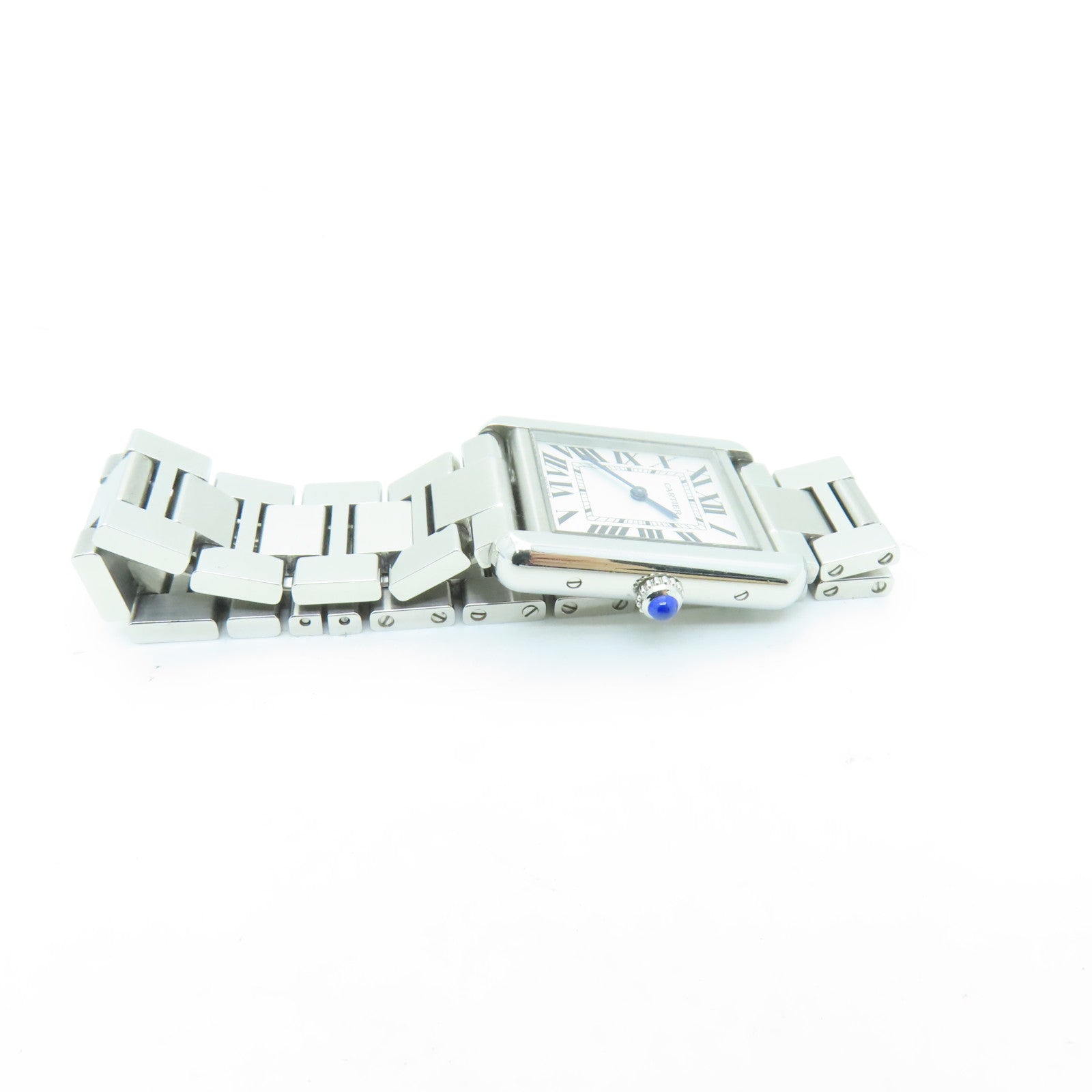 CARTIER Tank Solo Stainless Steel Watch Quartz Movement White