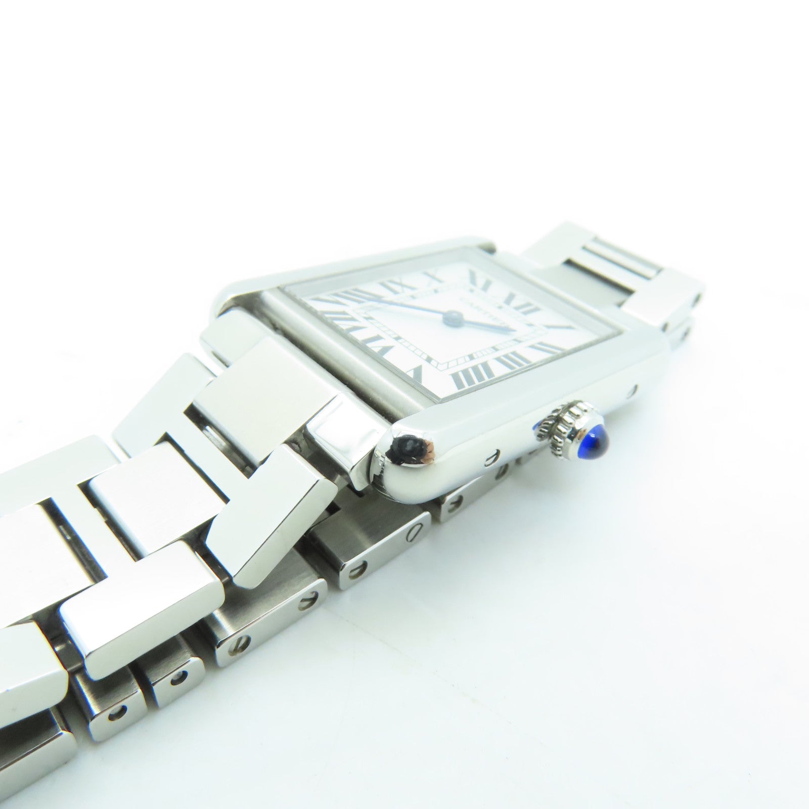 CARTIER Tank Solo Stainless Steel Watch Quartz Movement White