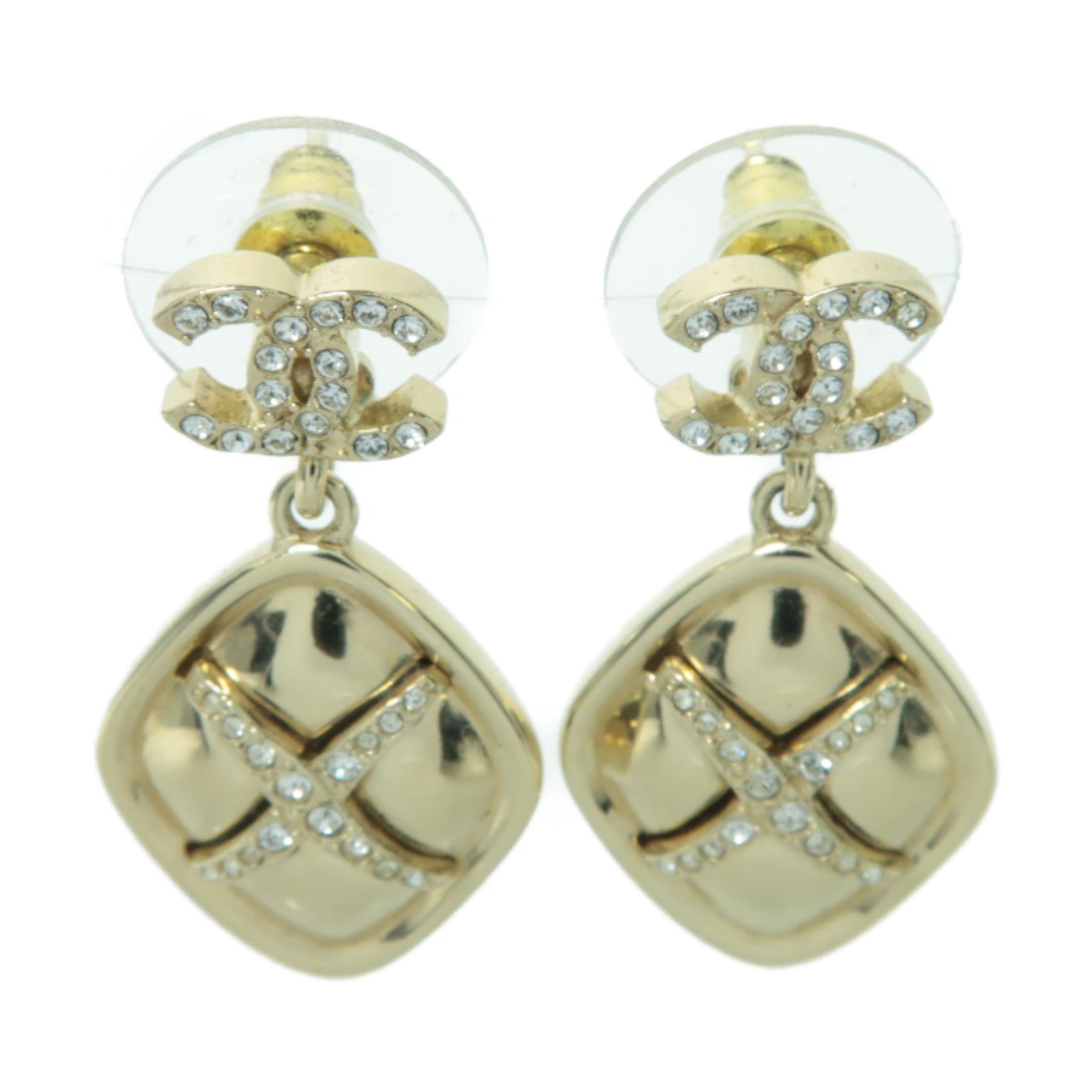 CHANEL 金屬Earrings耳環金色/透明