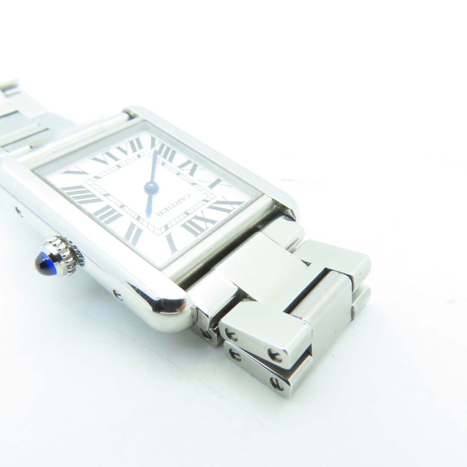 CARTIER Tank Solo Stainless Steel Watch Quartz Movement White