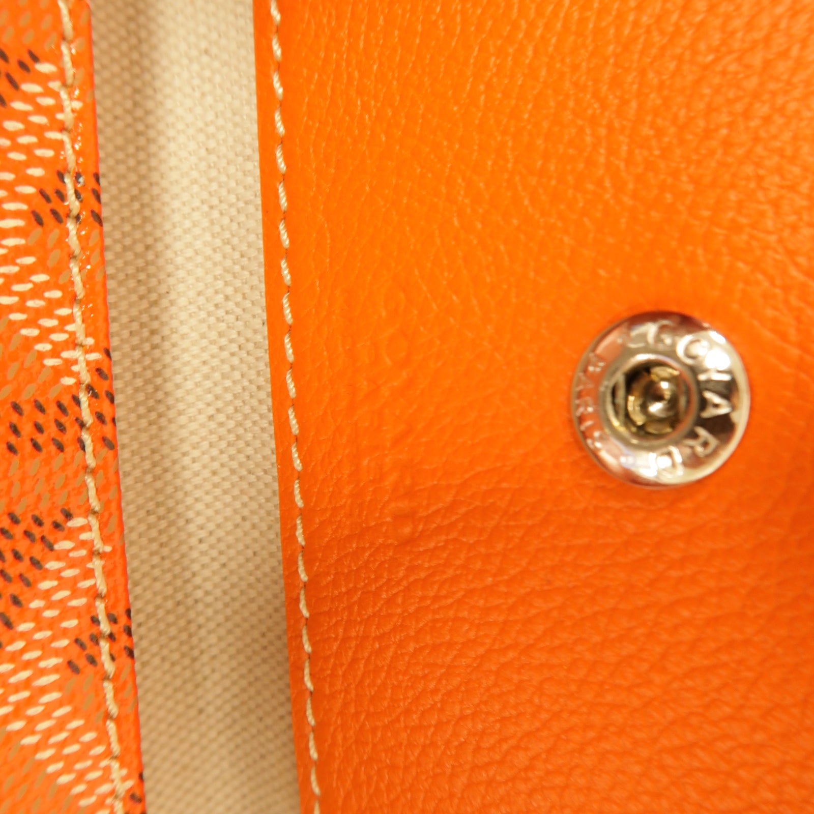 GOYARD 塗層帆布Tote Bag銀扣肩背袋橙色