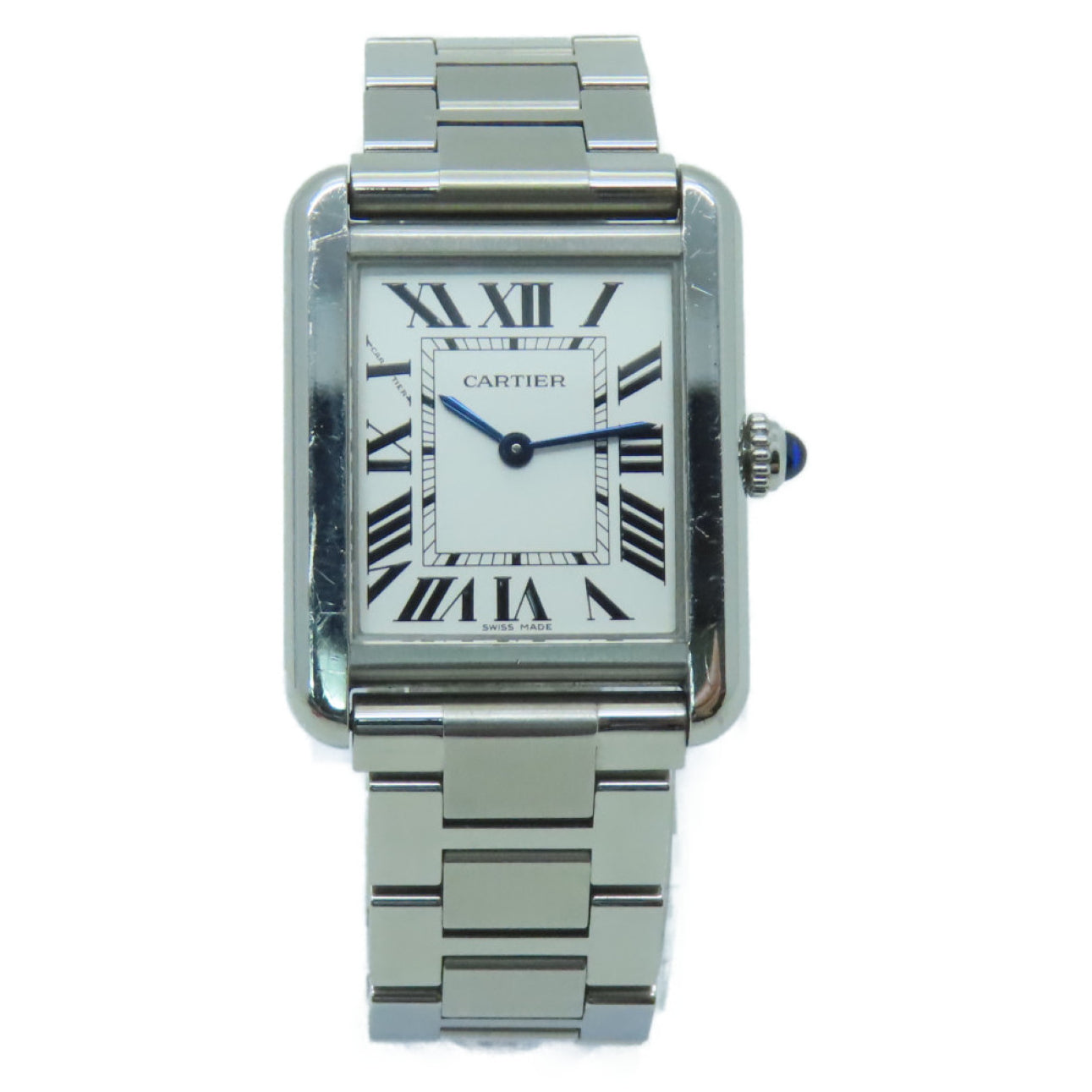 CARTIER Tank Solo Stainless Steel Watch Quartz Movement White