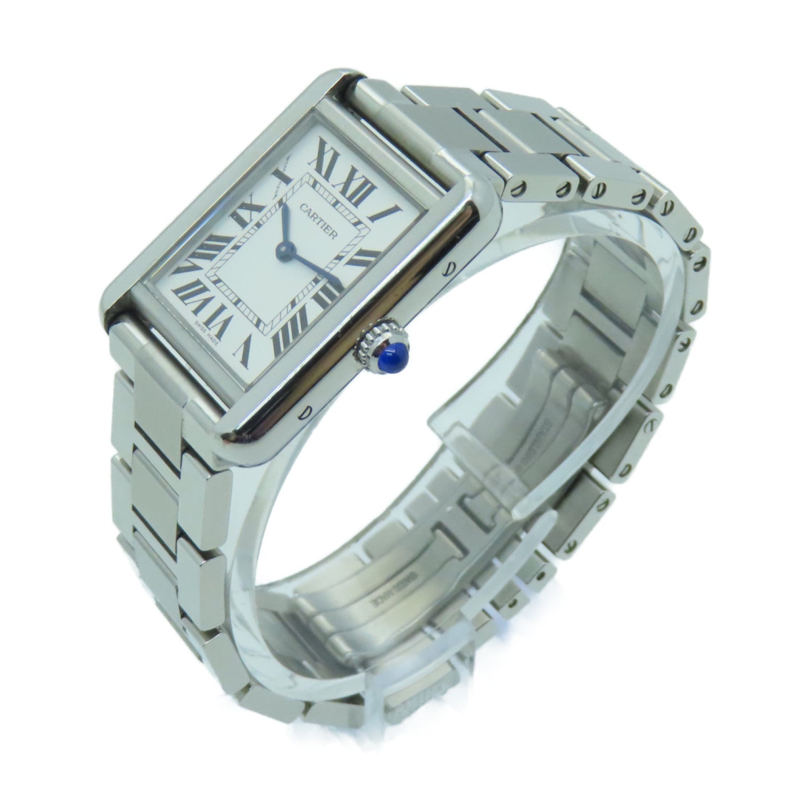 CARTIER Tank Solo Stainless Steel Watch Quartz Movement White