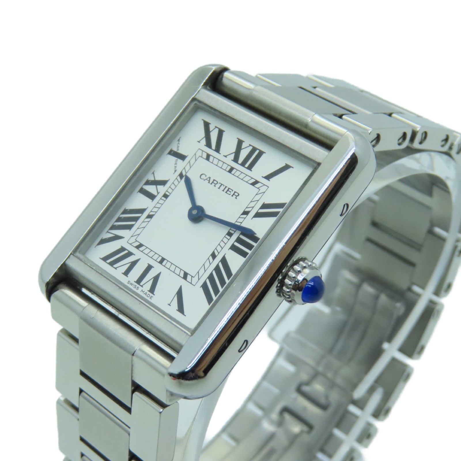 CARTIER Tank Solo Stainless Steel Watch Quartz Movement White