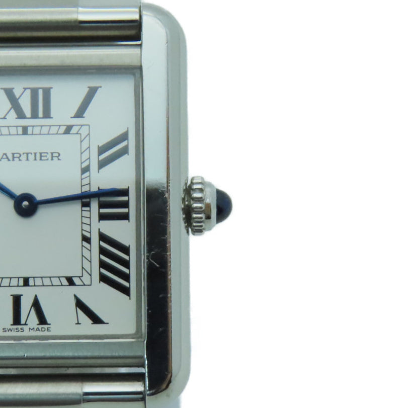 CARTIER Tank Solo Stainless Steel Watch Quartz Movement White