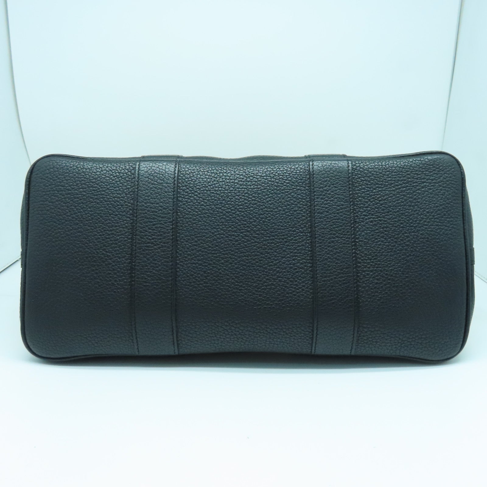 HERMES 帆布Garden Party PM銀扣手挽袋風衣卡其/黑色