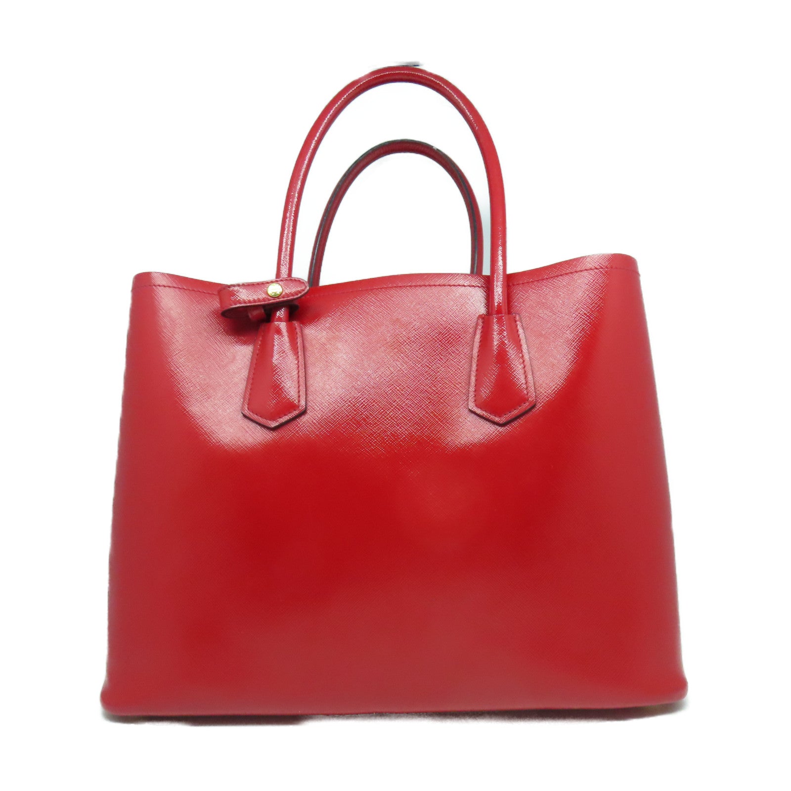PRADA Saffiano Vernice皮革Handbag金扣手挽袋紅色