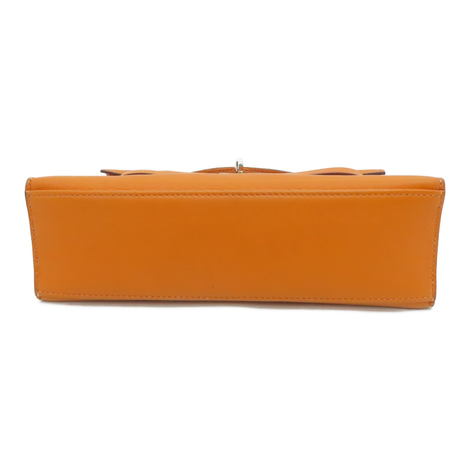 HERMES 【激減優惠】Swift皮革Kelly Pochette金扣手挽袋橙色