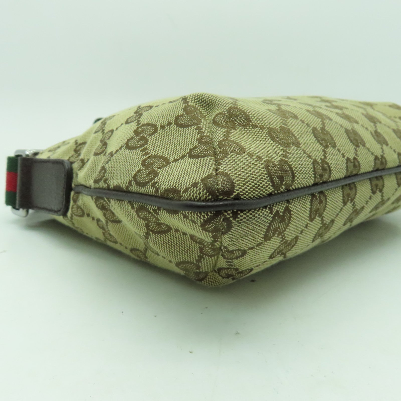 GUCCI 帆布Shoulder Bag銀扣肩背袋啡色