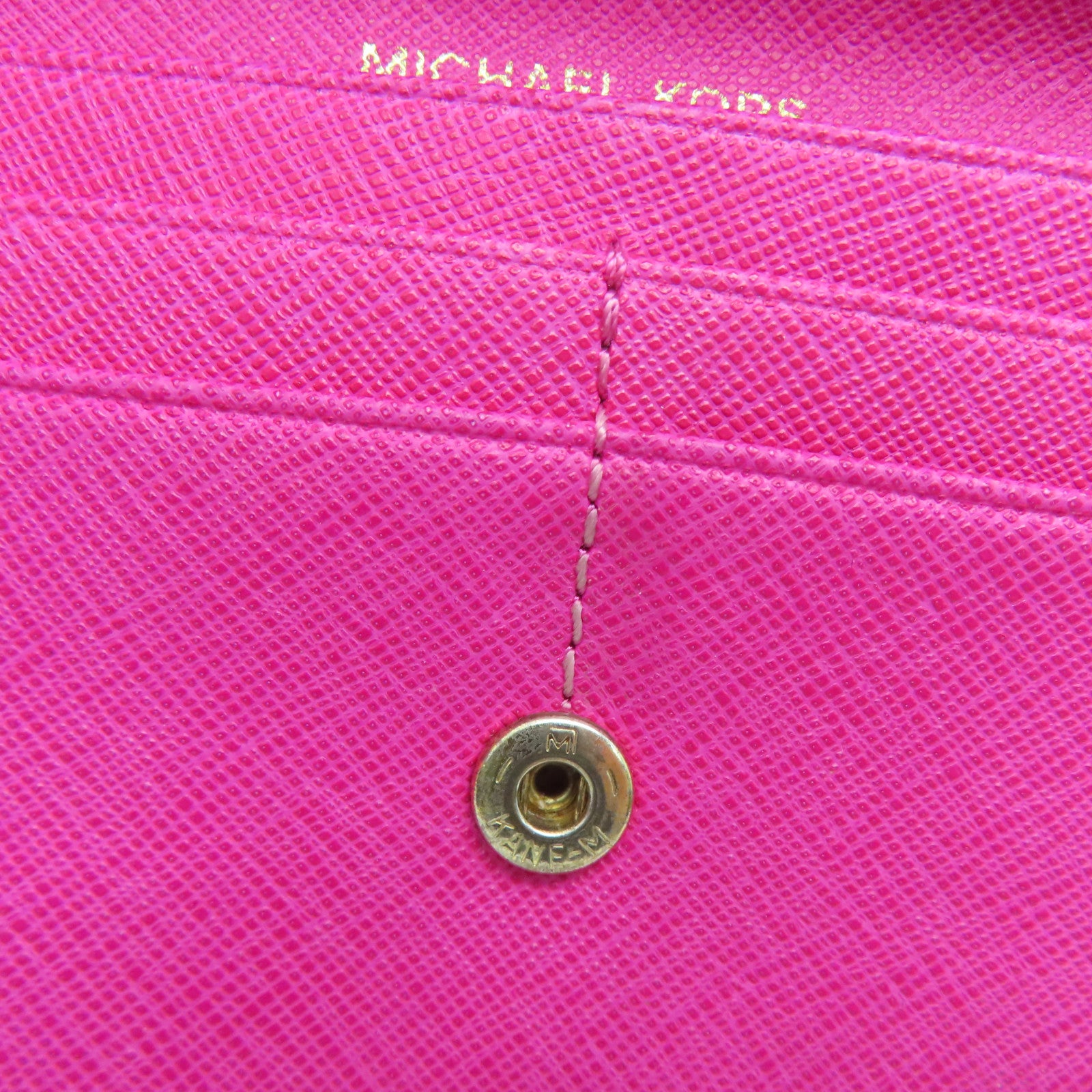 Michael Kors Cowhide Leather Long Walletc Gold Buckle Long Wallet Pink