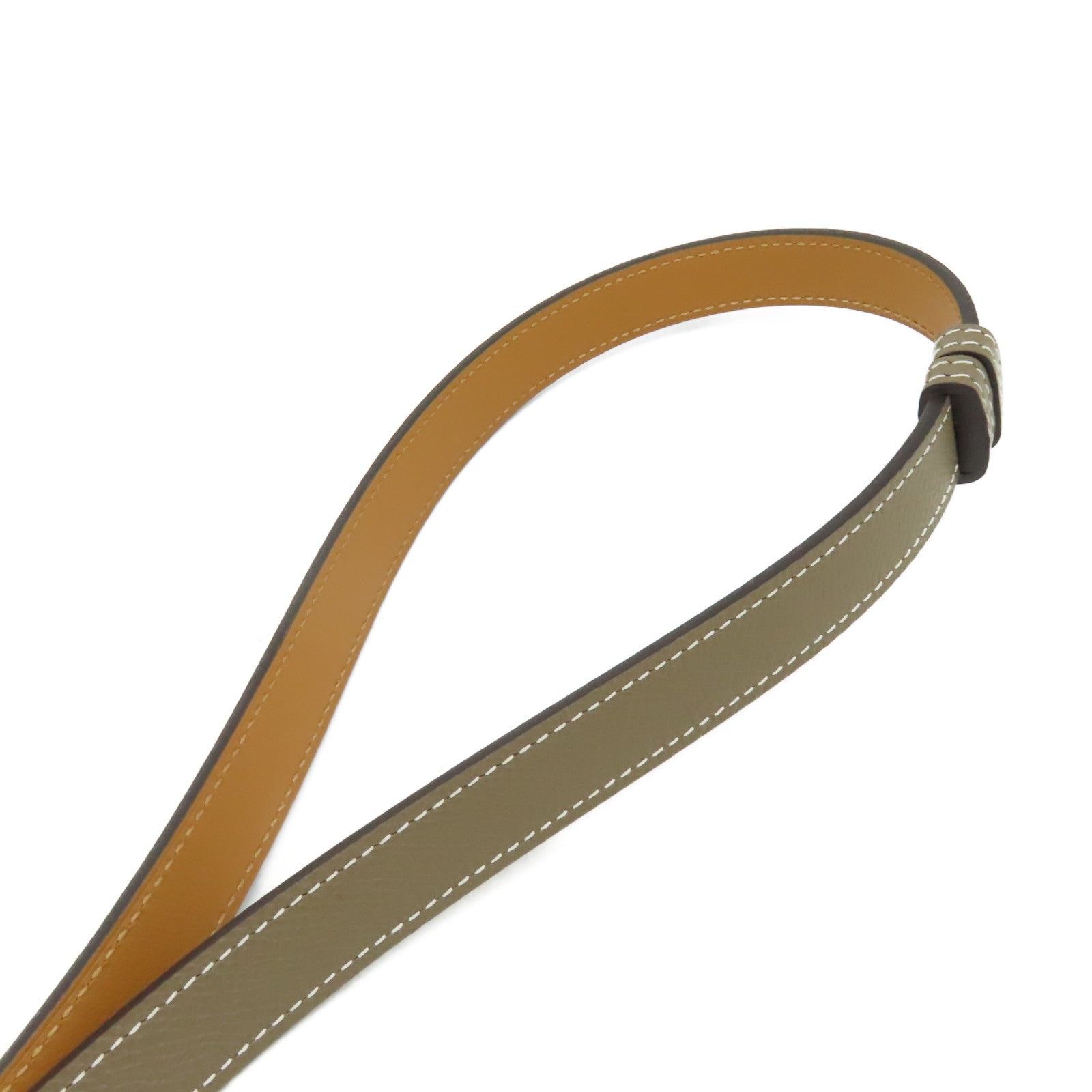 HERMES Epsom皮革Kelly Belt銀扣皮革帶Etoupe/大象灰色