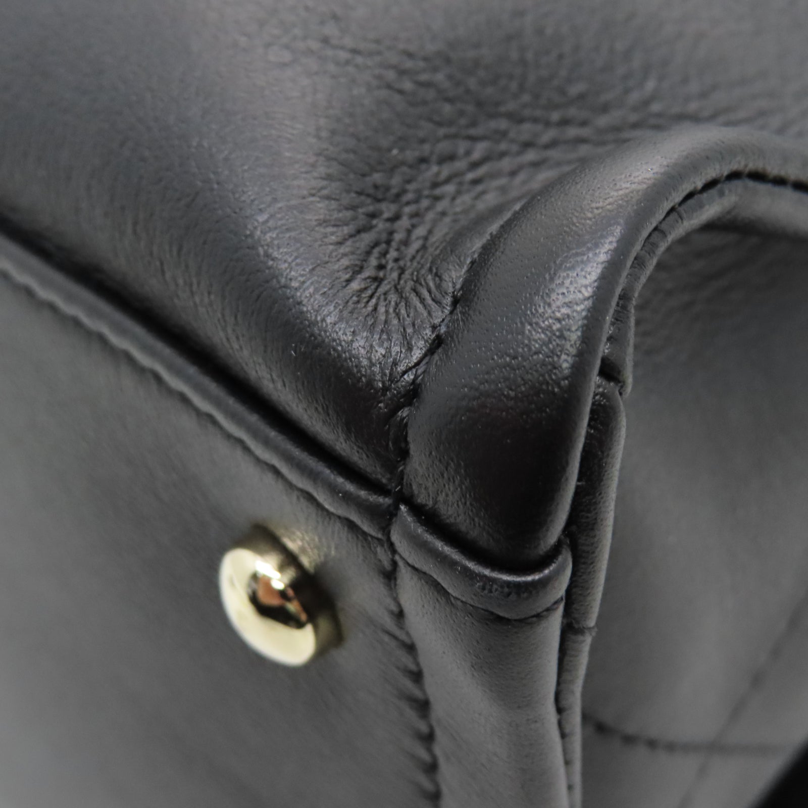 CHANEL 牛皮皮革2 Way Shoulder Handbag金扣链带肩背袋黑色